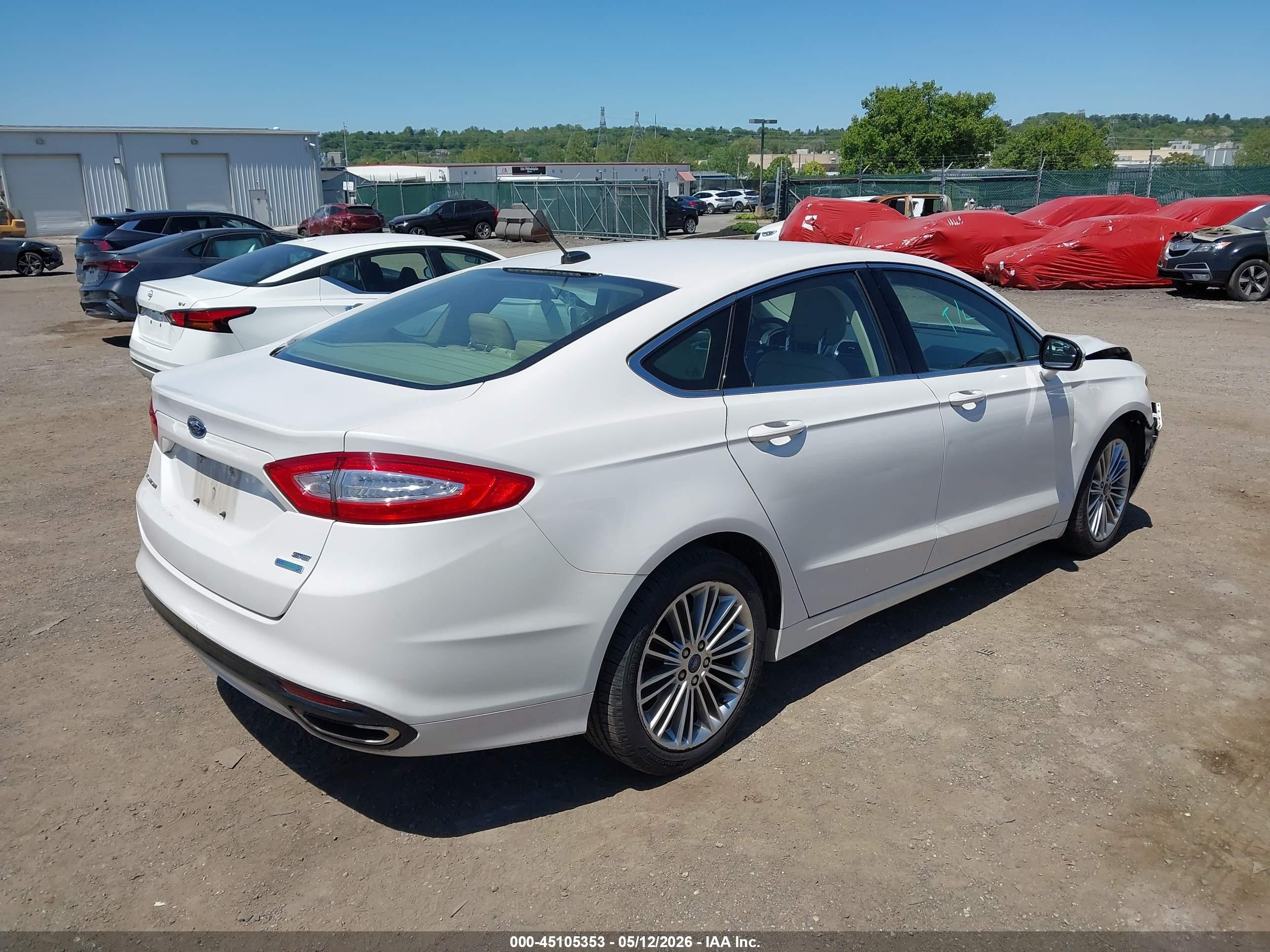 2013 Ford Fusion Se White vin: 3FA6P0H94DR288528