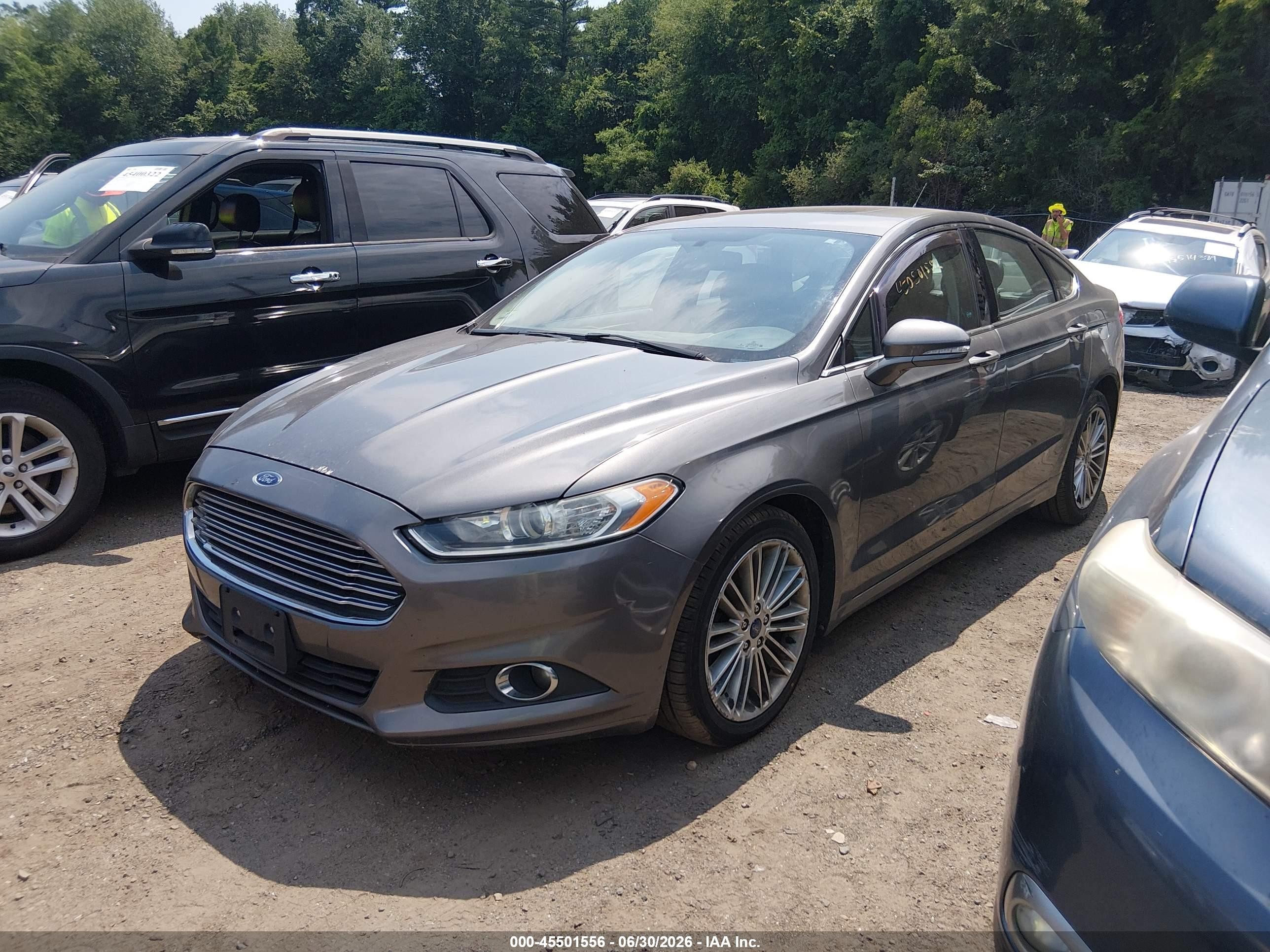 2014 Ford Fusion Se Gray vin: 3FA6P0H94ER139621