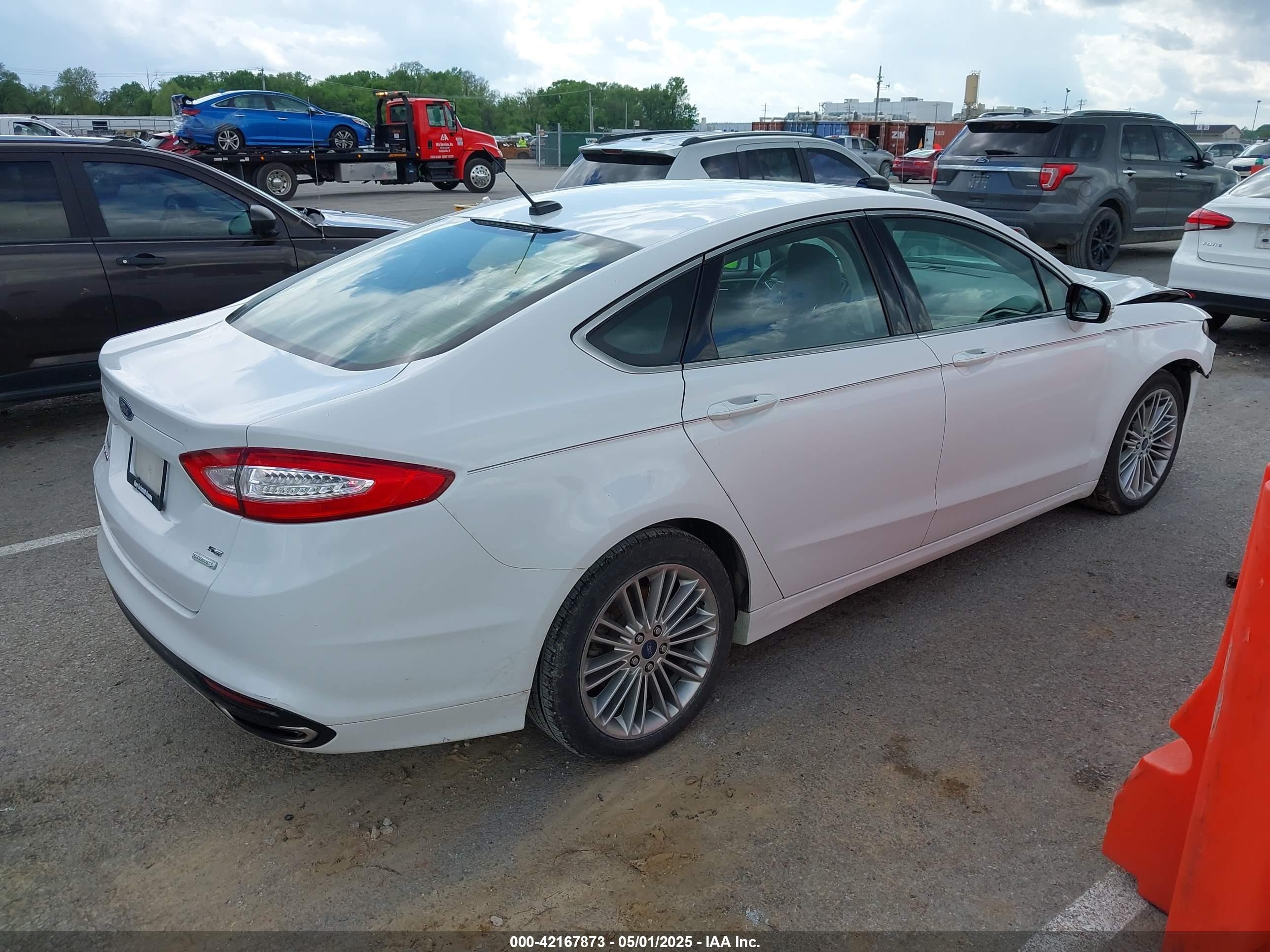 2014 Ford Fusion Se White vin: 3FA6P0H94ER266837