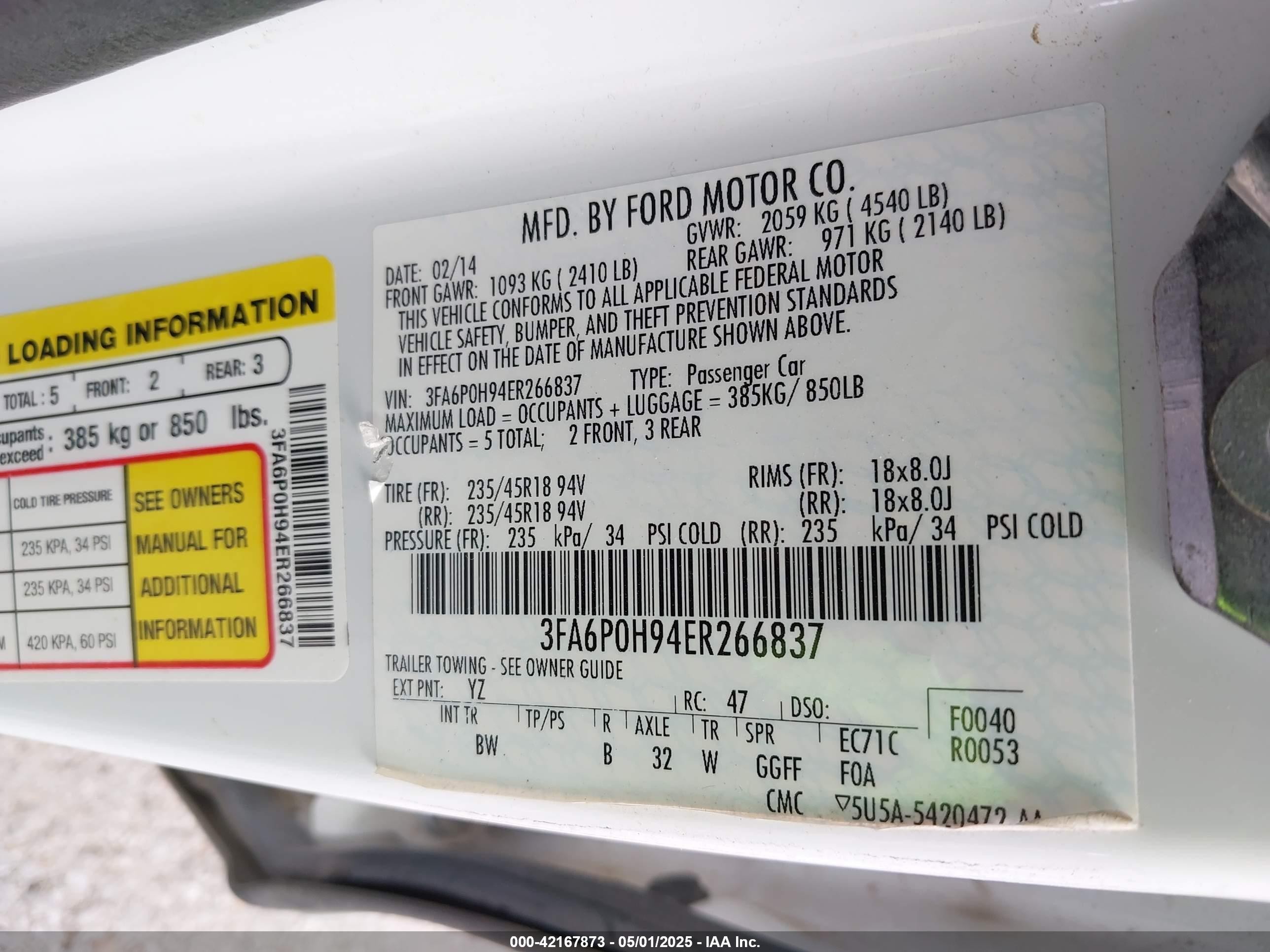 2014 Ford Fusion Se White vin: 3FA6P0H94ER266837