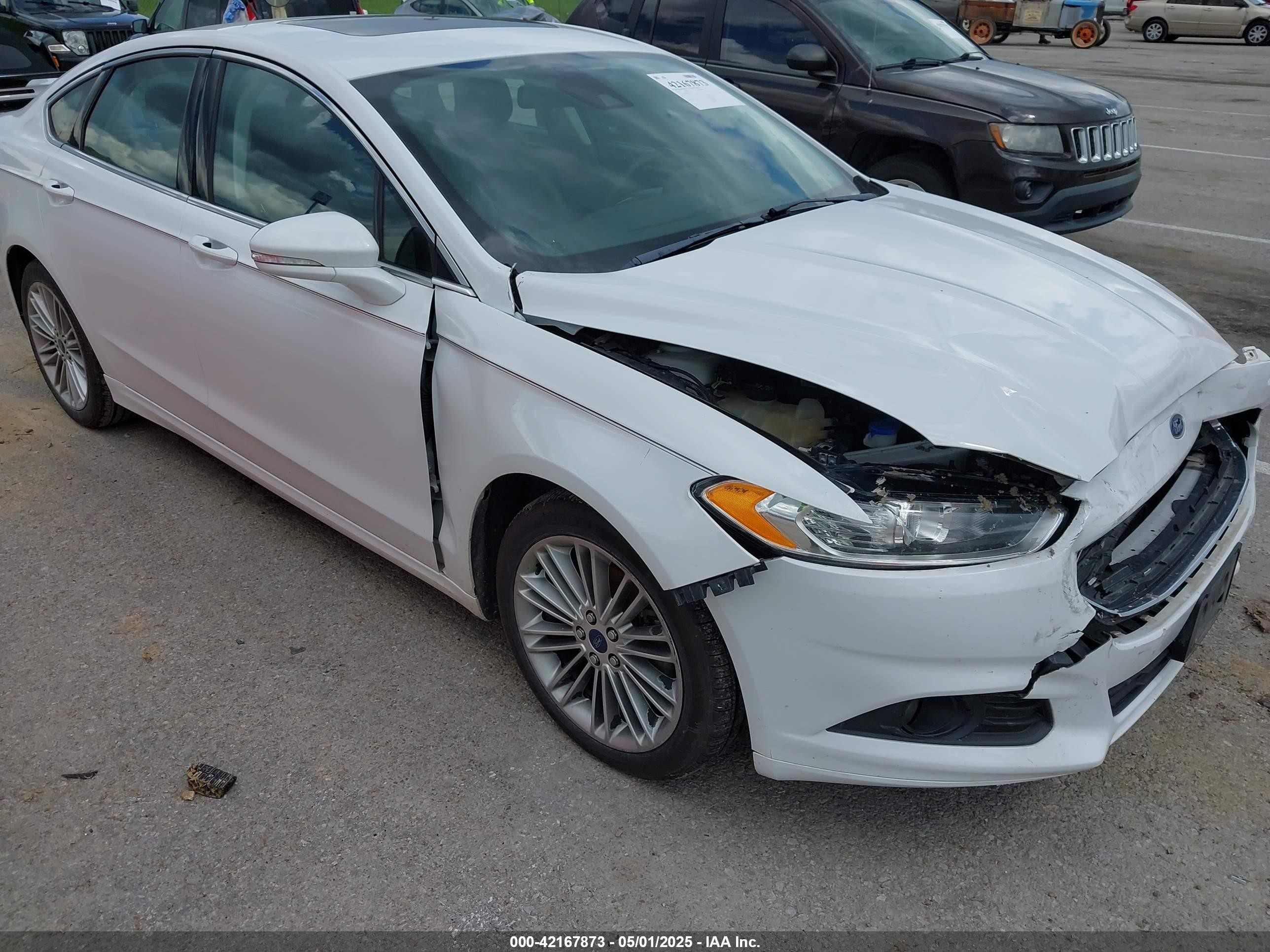 2014 Ford Fusion Se White vin: 3FA6P0H94ER266837