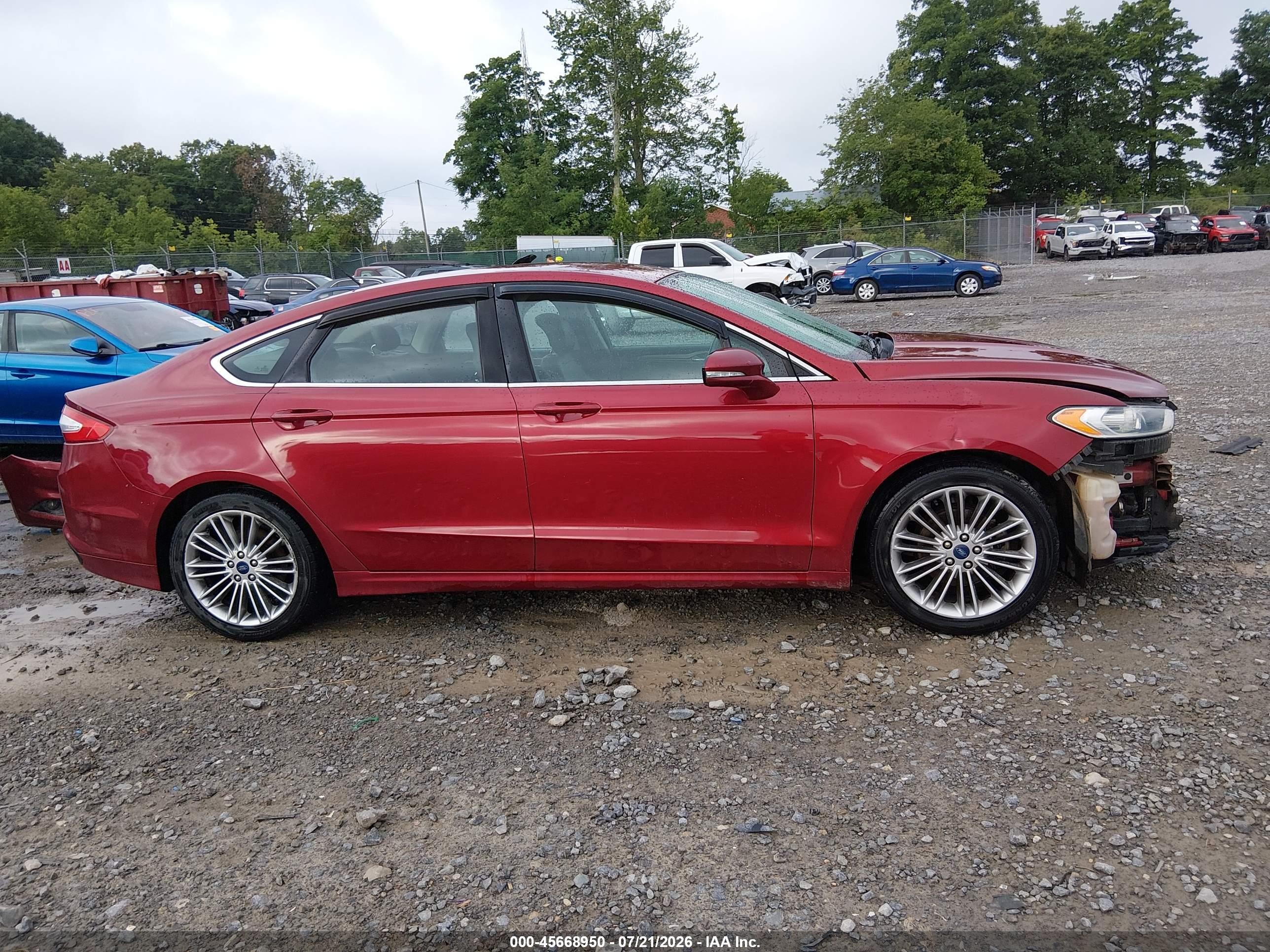 2014 Ford Fusion Se Red vin: 3FA6P0H94ER308150