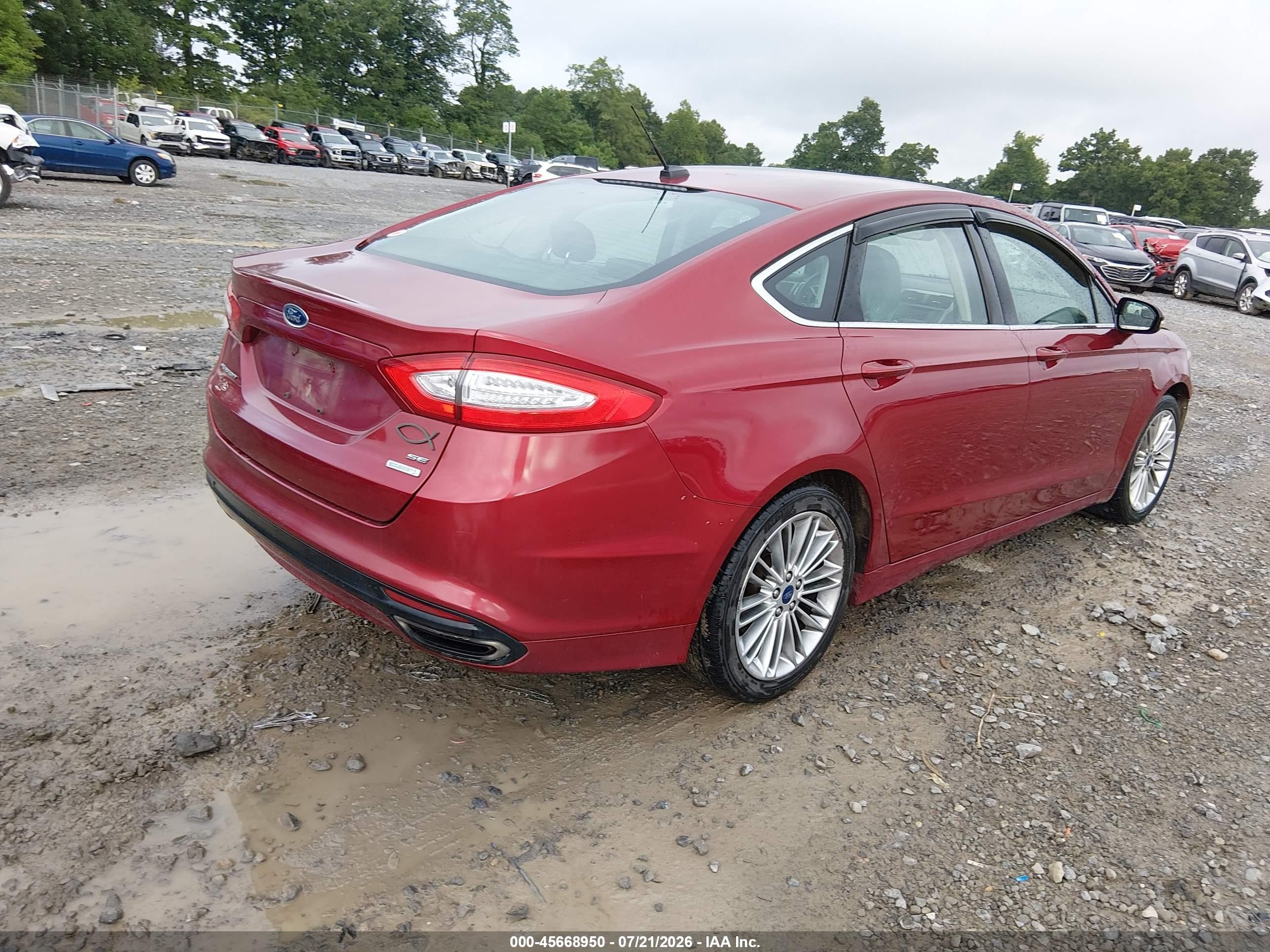 2014 Ford Fusion Se Red vin: 3FA6P0H94ER308150