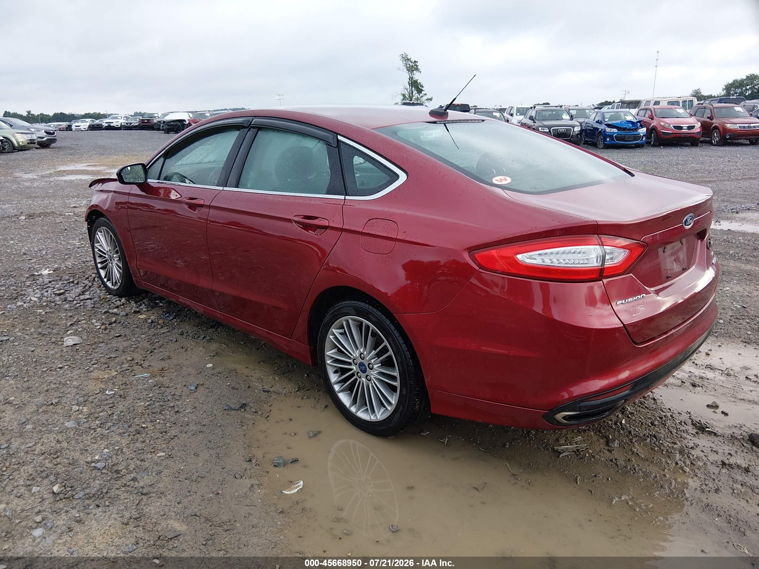 2014 Ford Fusion Se Red vin: 3FA6P0H94ER308150