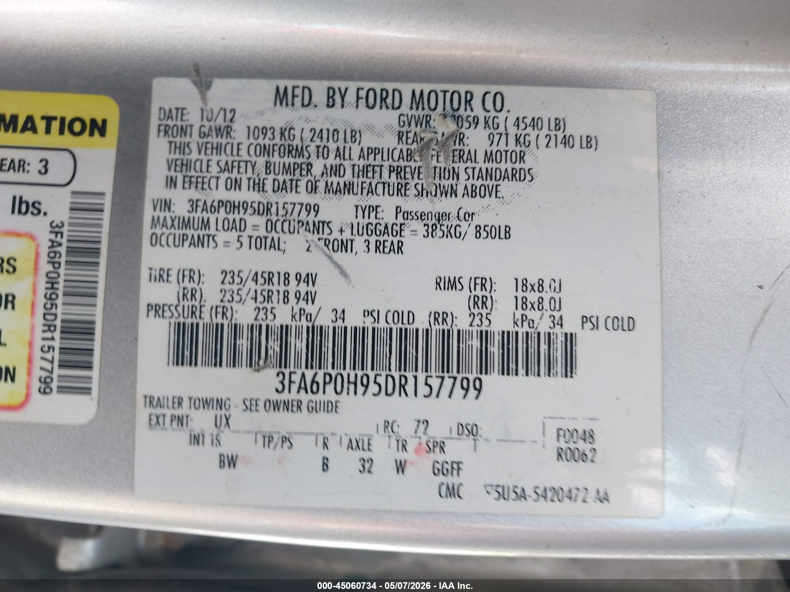 2013 Ford Fusion Se Silver vin: 3FA6P0H95DR157799