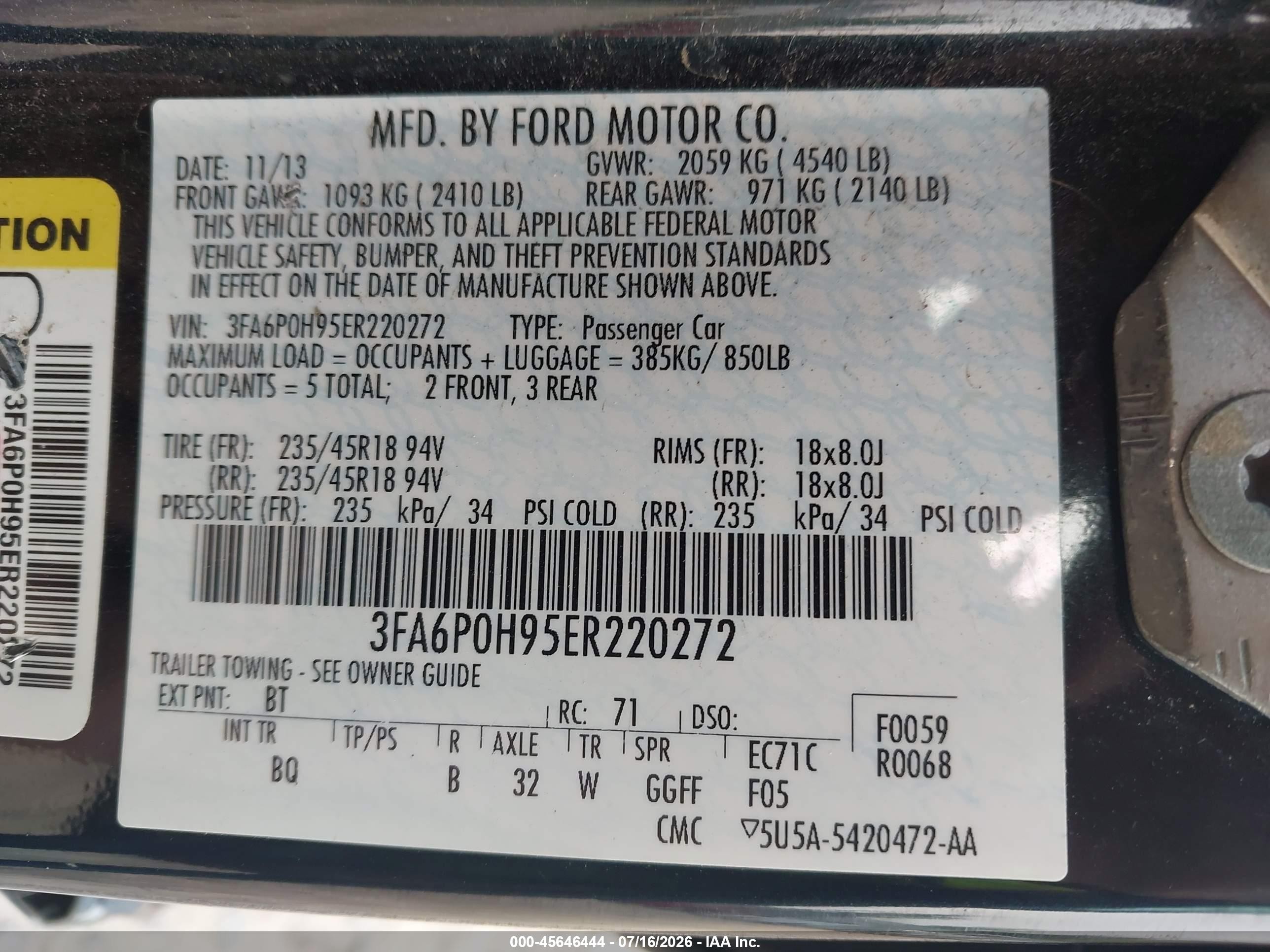 2014 Ford Fusion Se Gray vin: 3FA6P0H95ER220272