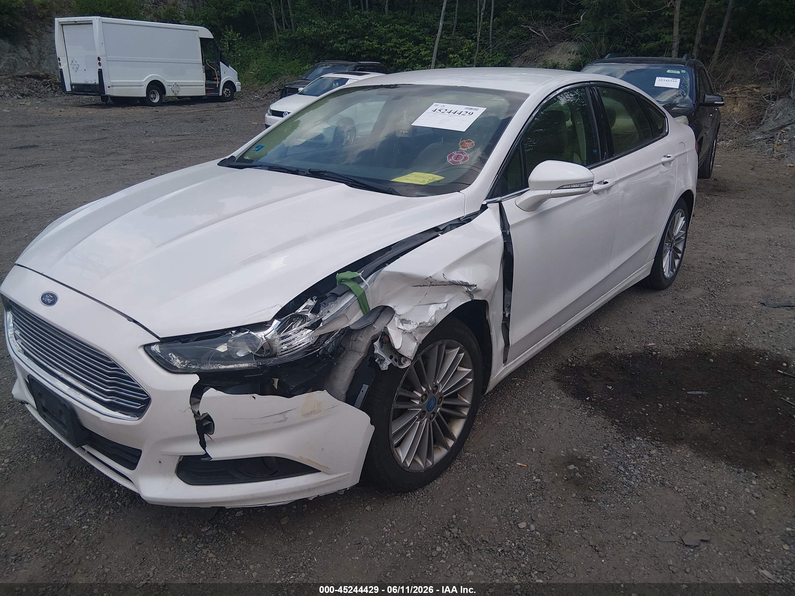 2014 Ford Fusion Se White vin: 3FA6P0H95ER381933