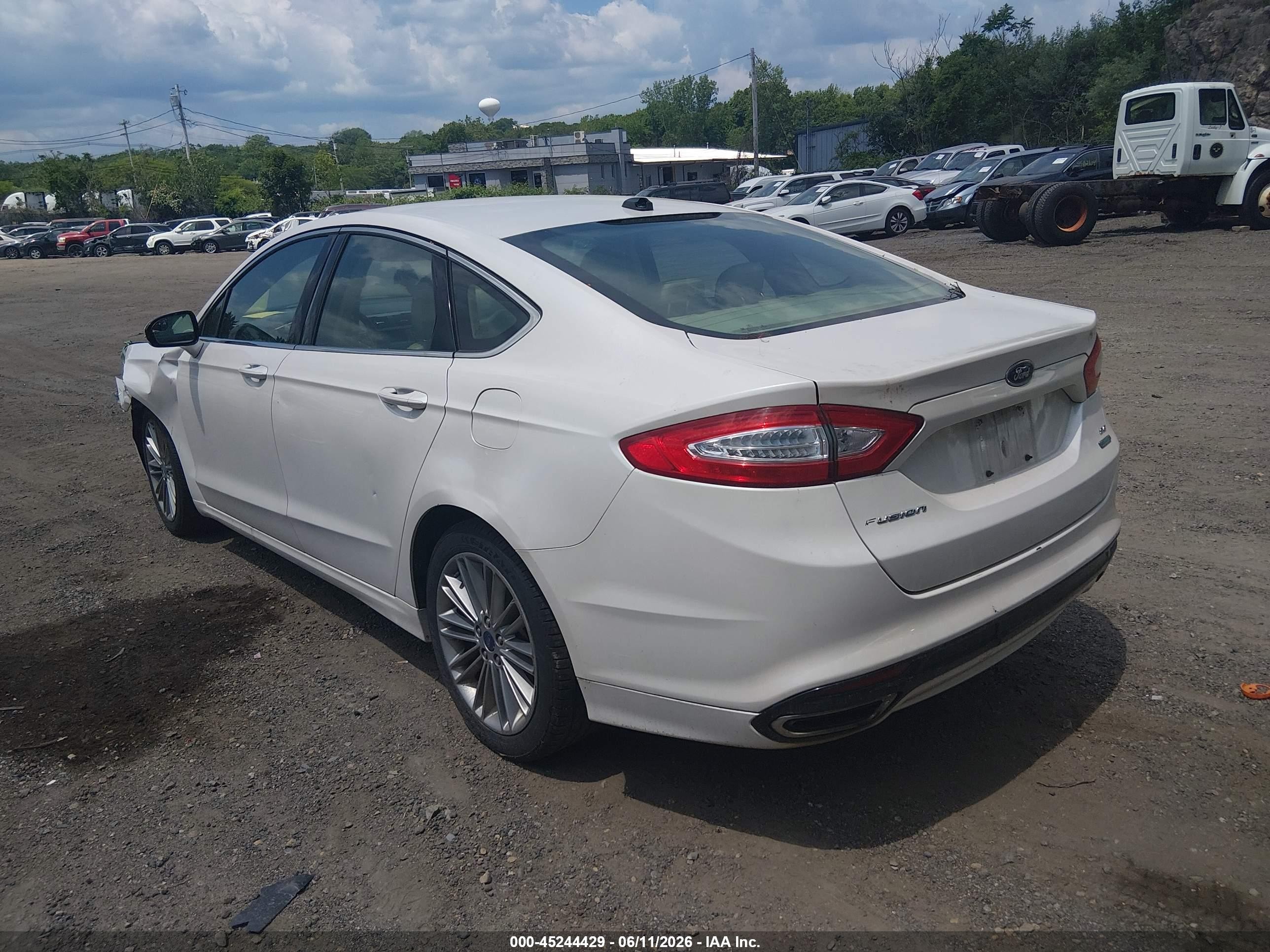 2014 Ford Fusion Se White vin: 3FA6P0H95ER381933