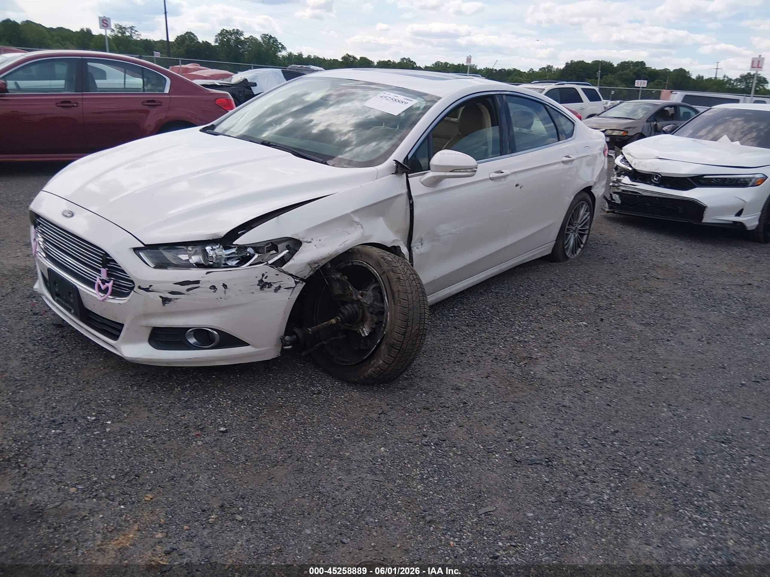 2013 Ford Fusion Se White vin: 3FA6P0H96DR105128