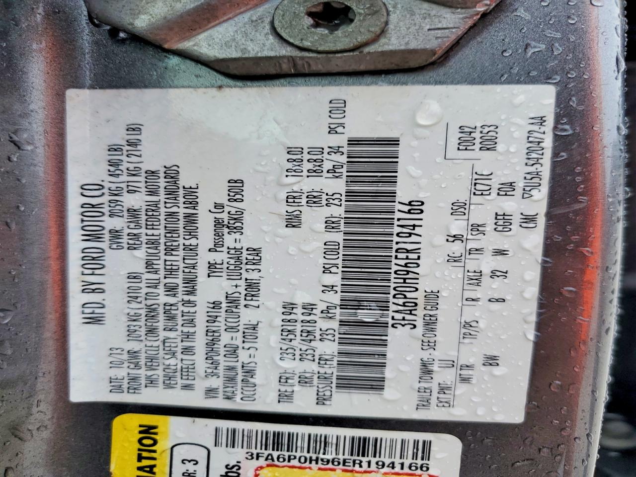 2014 Ford Fusion Se Серый vin: 3FA6P0H96ER194166