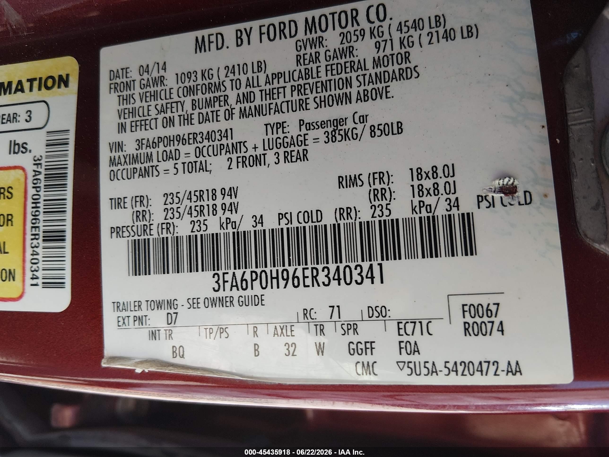 2014 Ford Fusion Se Красный vin: 3FA6P0H96ER340341