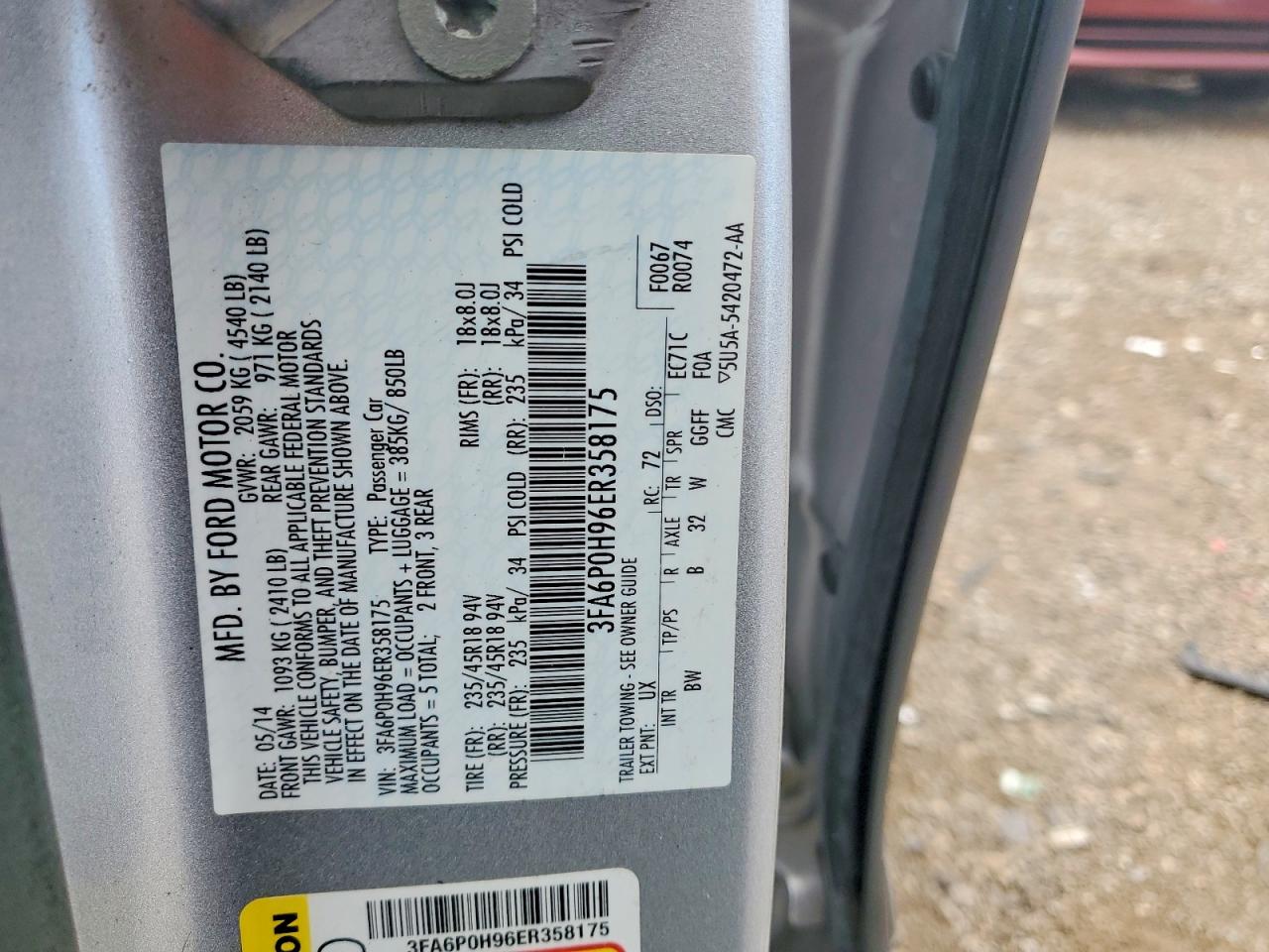 2014 Ford Fusion Se Black vin: 3FA6P0H96ER358175