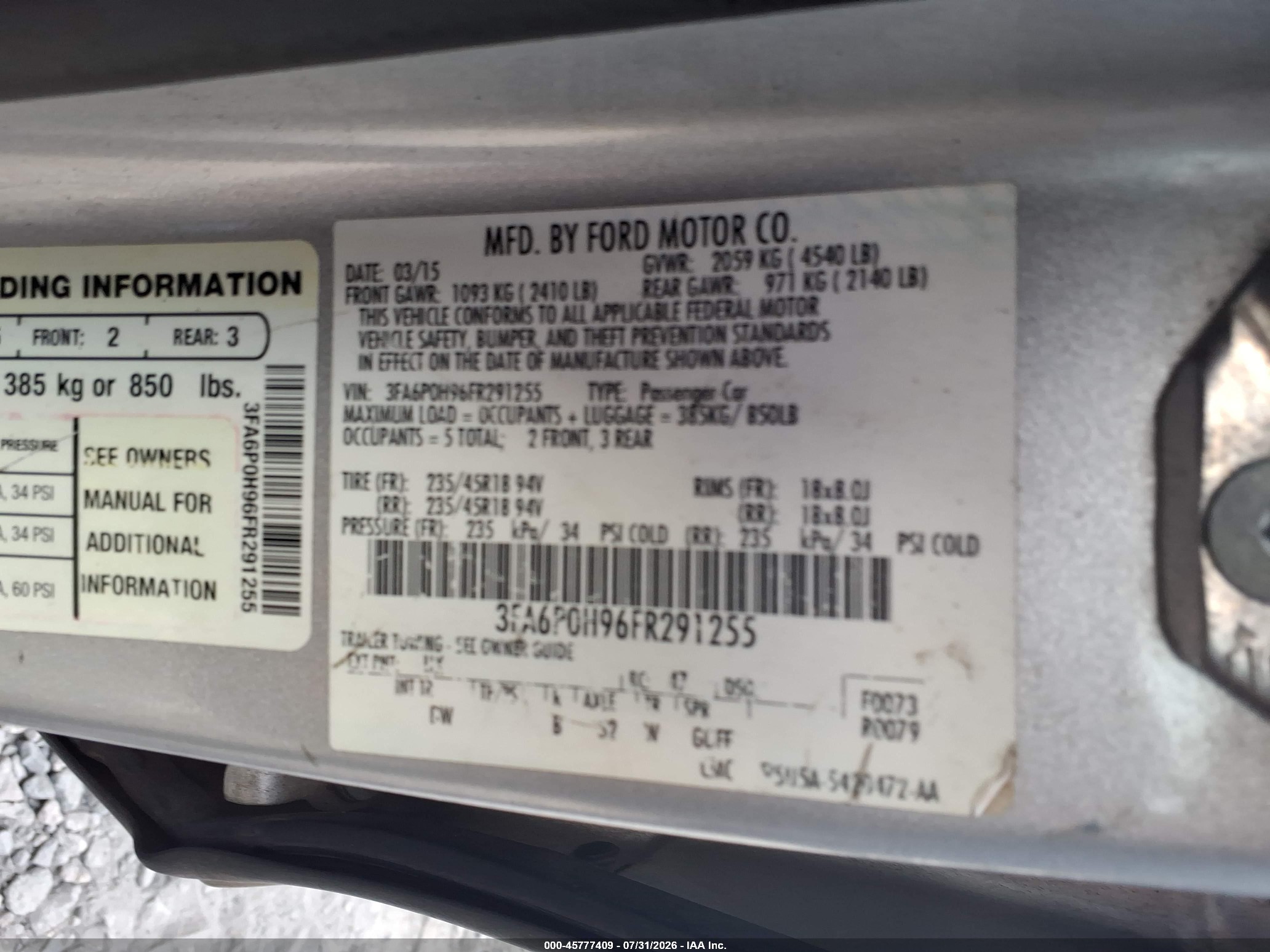 2015 Ford Fusion Se Silver vin: 3FA6P0H96FR291255