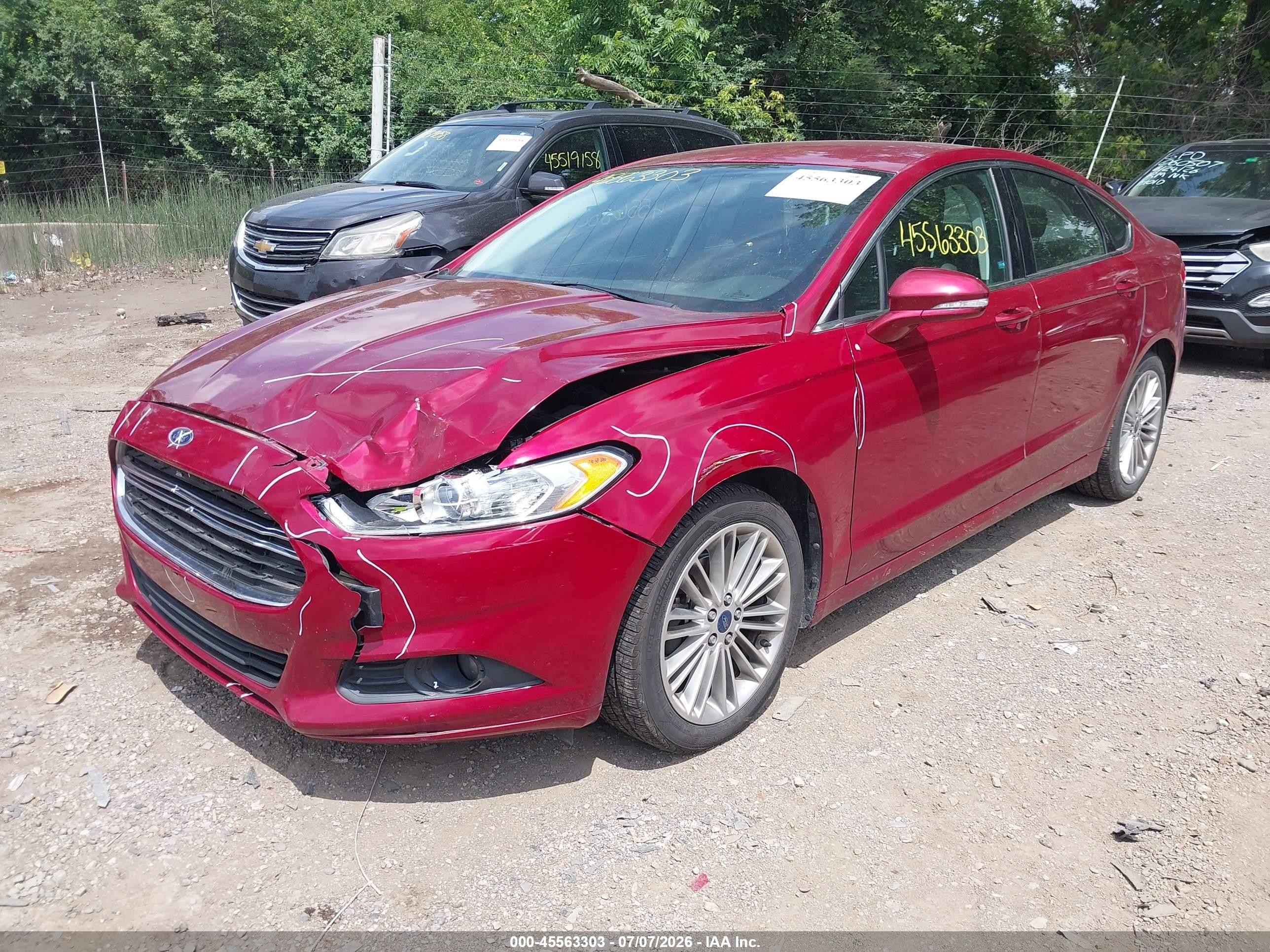 2014 Ford Fusion Se Красный vin: 3FA6P0H97ER336394