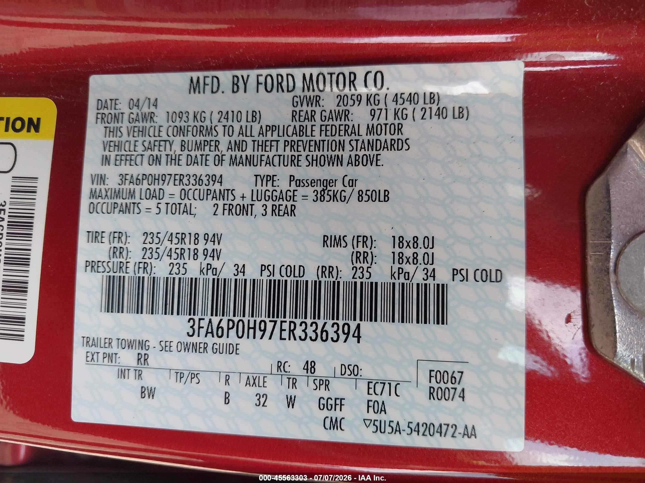 2014 Ford Fusion Se Красный vin: 3FA6P0H97ER336394