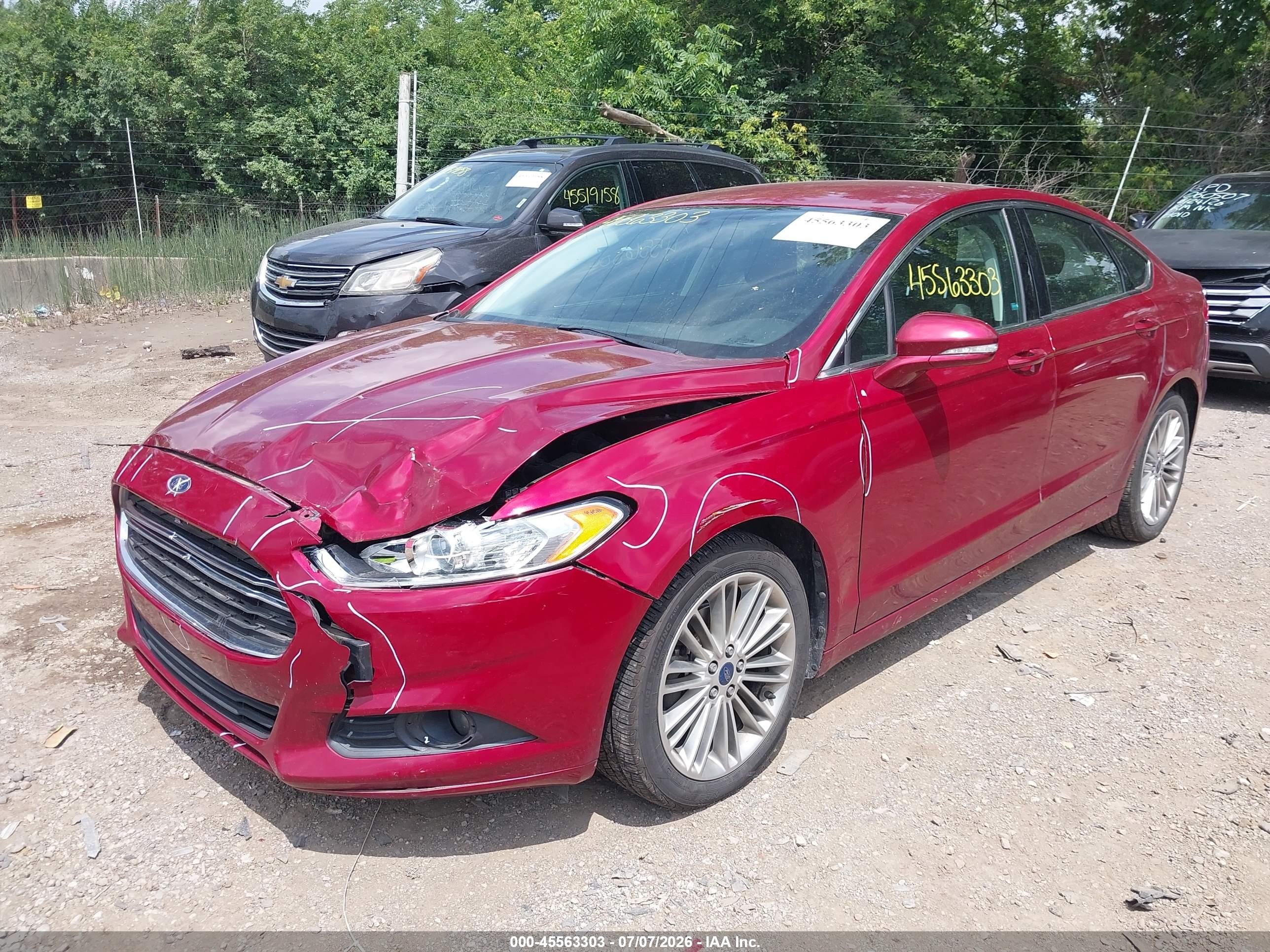 2014 Ford Fusion Se Красный vin: 3FA6P0H97ER336394