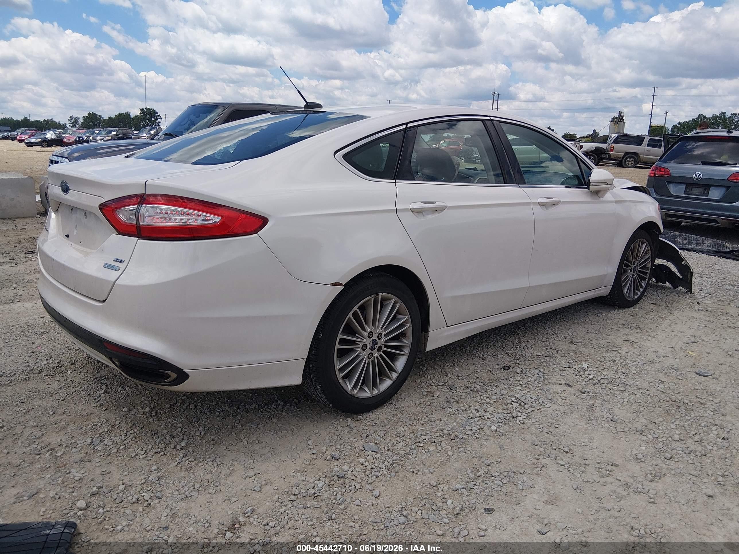 2014 Ford Fusion Se White vin: 3FA6P0H97ER340137