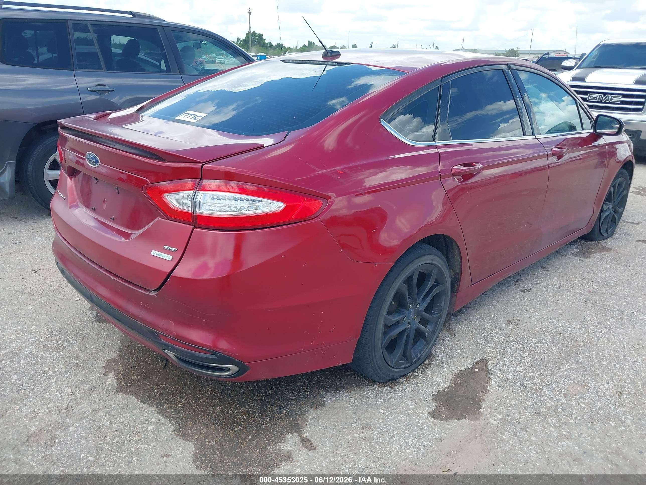 2015 Ford Fusion Se Red vin: 3FA6P0H97FR268289