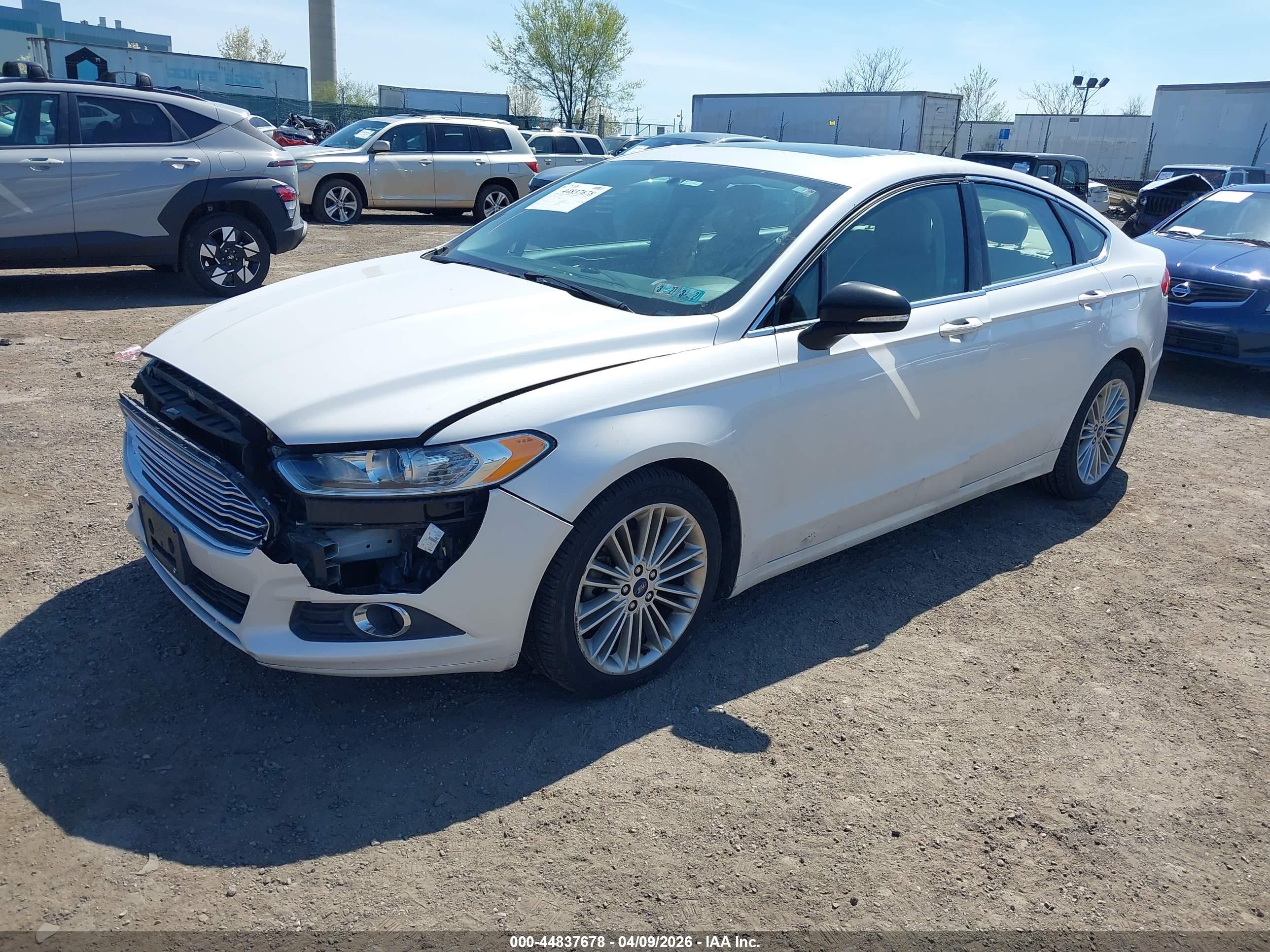 2014 Ford Fusion Se White vin: 3FA6P0H98ER109859