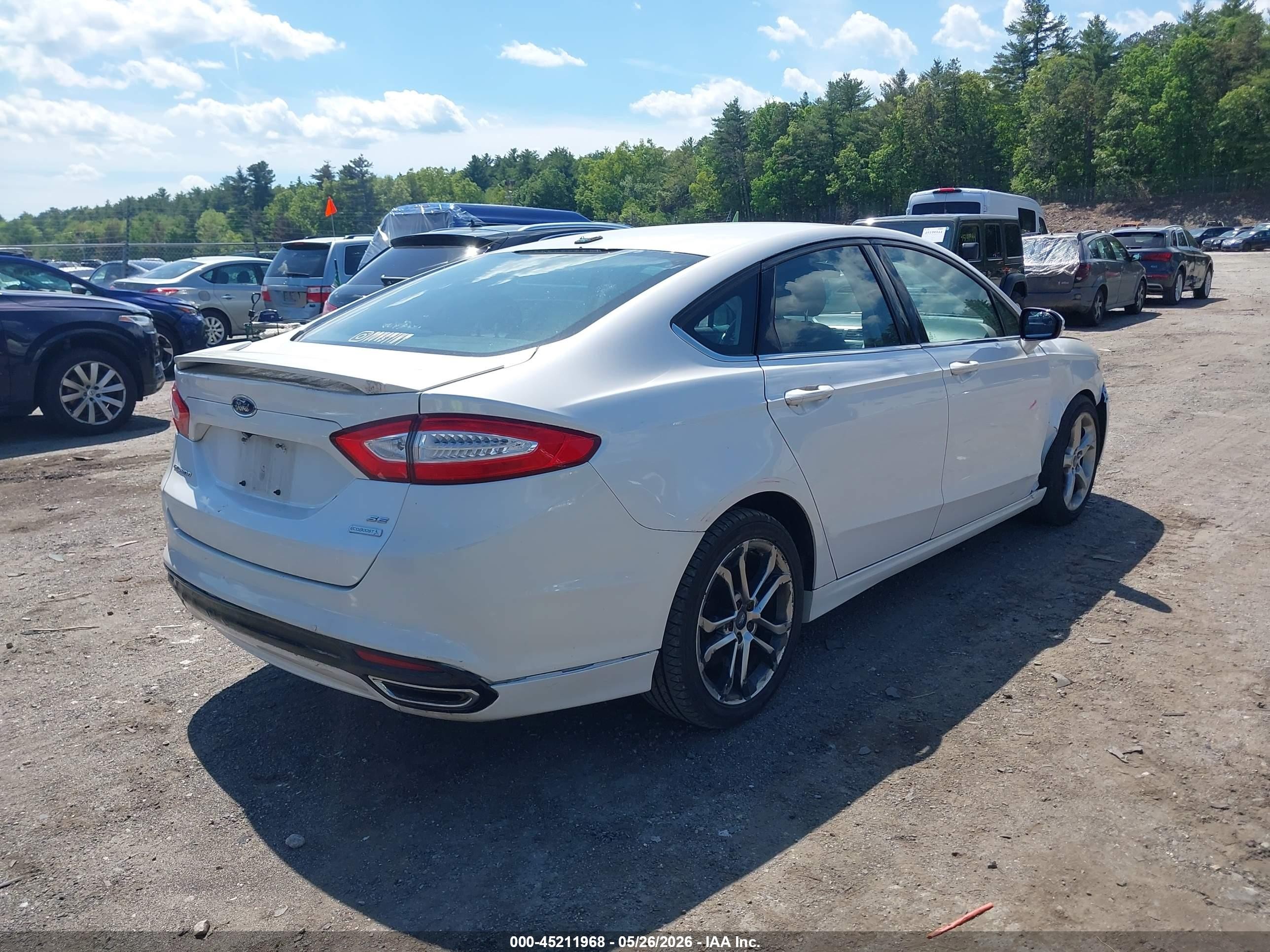 2015 Ford Fusion Se White vin: 3FA6P0H98FR148503
