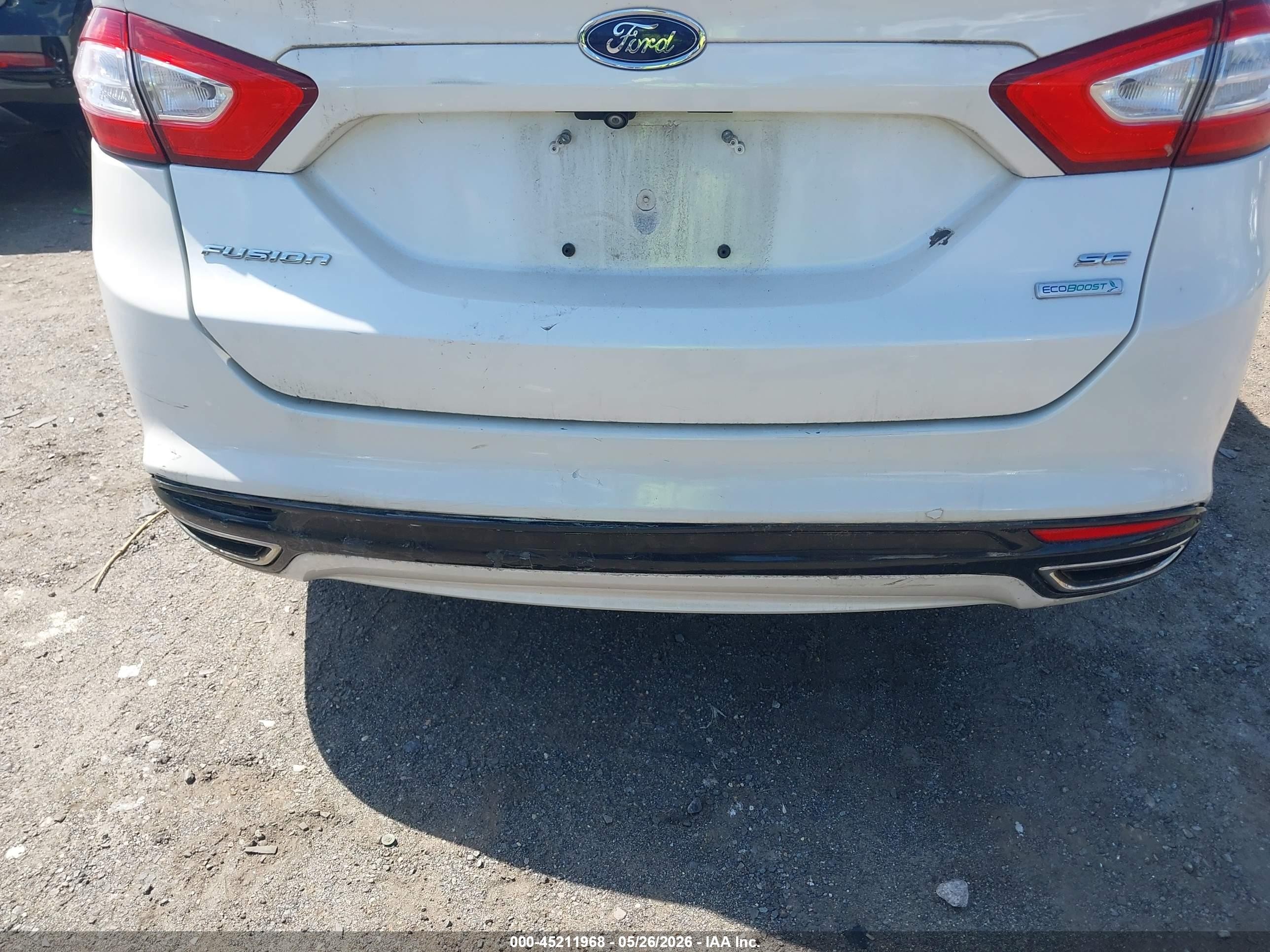 2015 Ford Fusion Se White vin: 3FA6P0H98FR148503