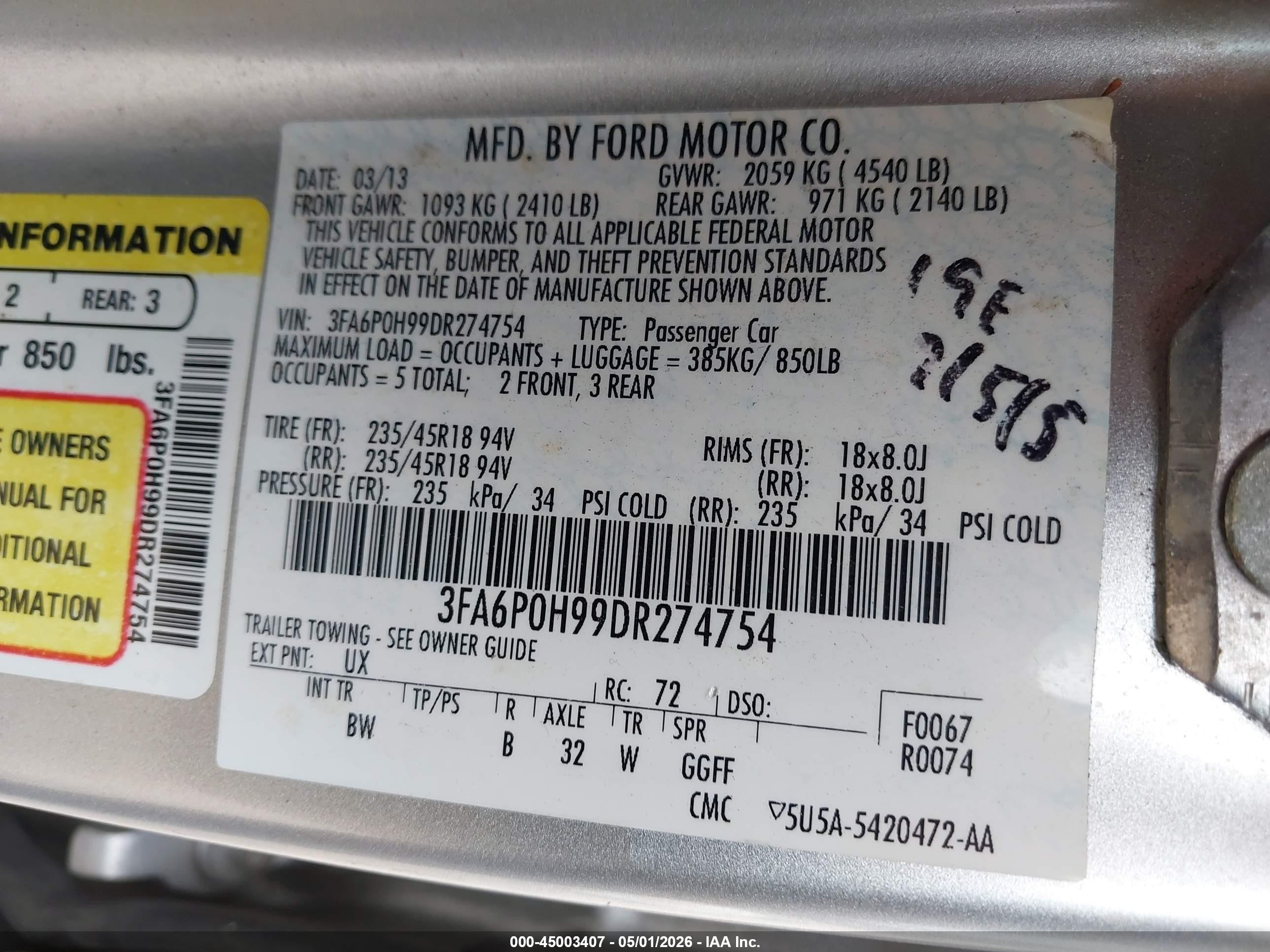 2013 Ford Fusion Se White vin: 3FA6P0H99DR274754