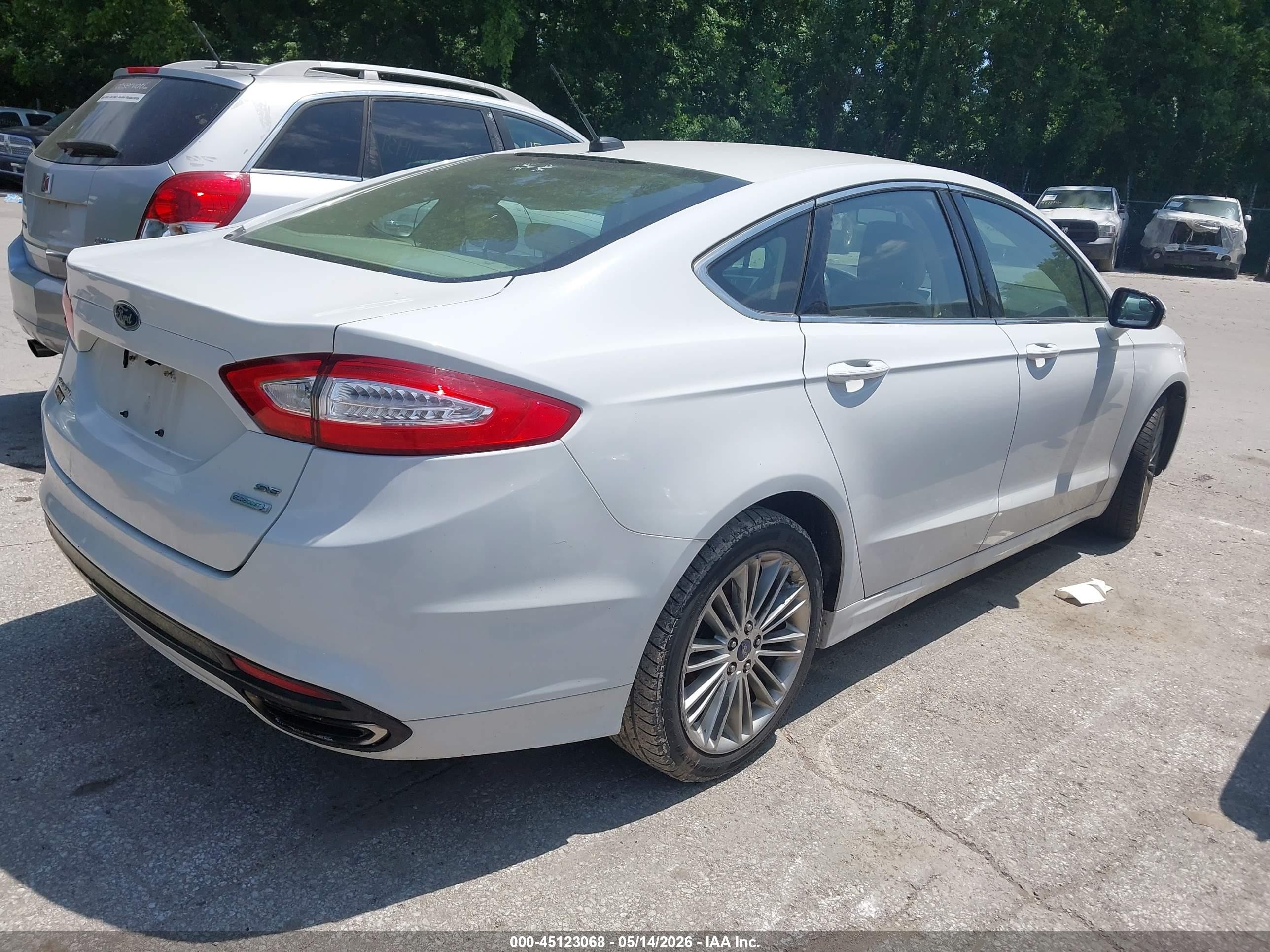 2014 Ford Fusion Se White vin: 3FA6P0H99ER320133