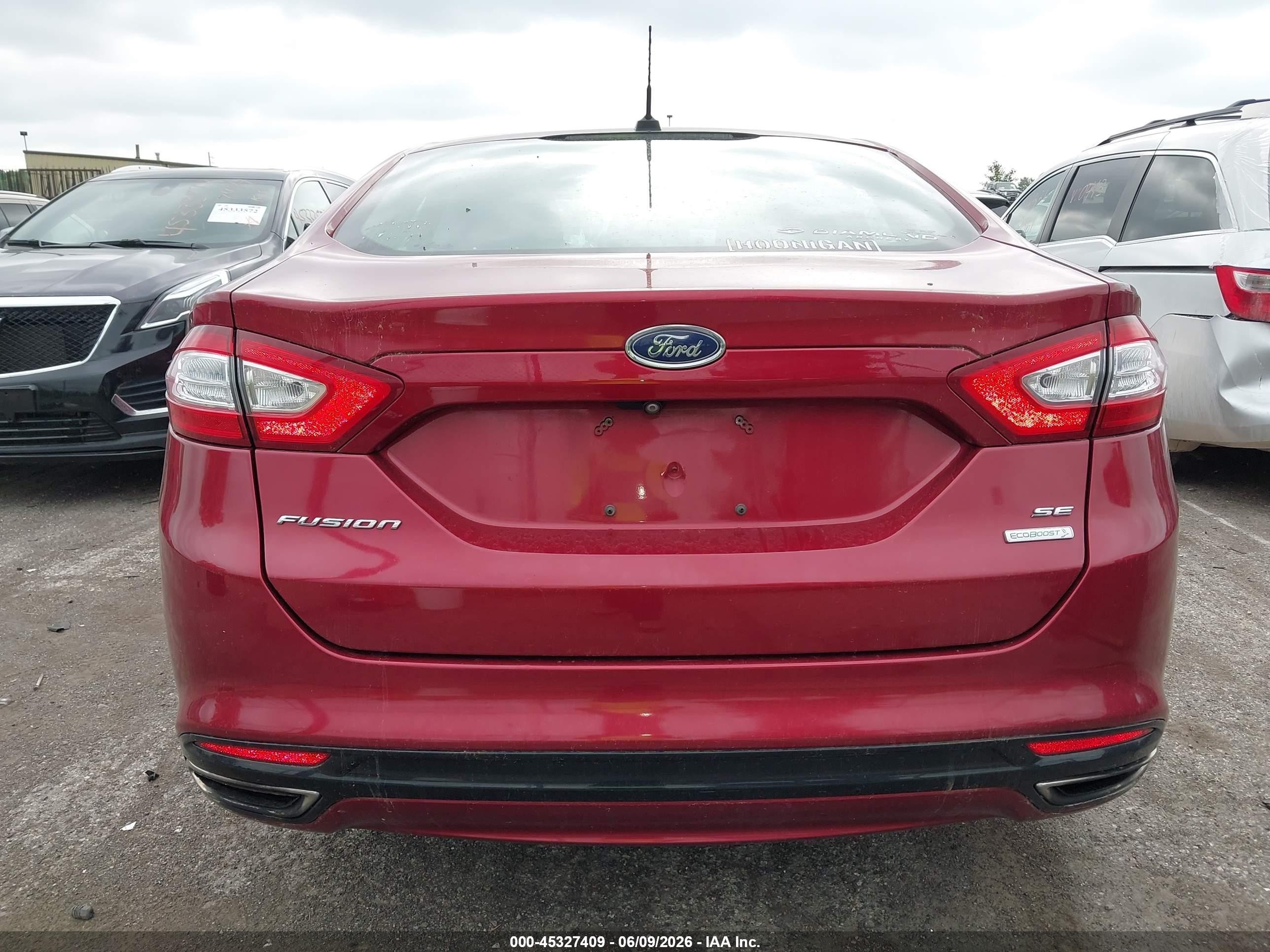 2014 Ford Fusion Se Burgundy vin: 3FA6P0H99ER388917