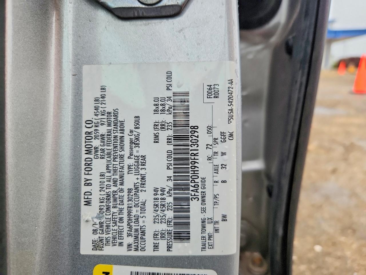 2015 Ford Fusion Se Silver vin: 3FA6P0H99FR130298
