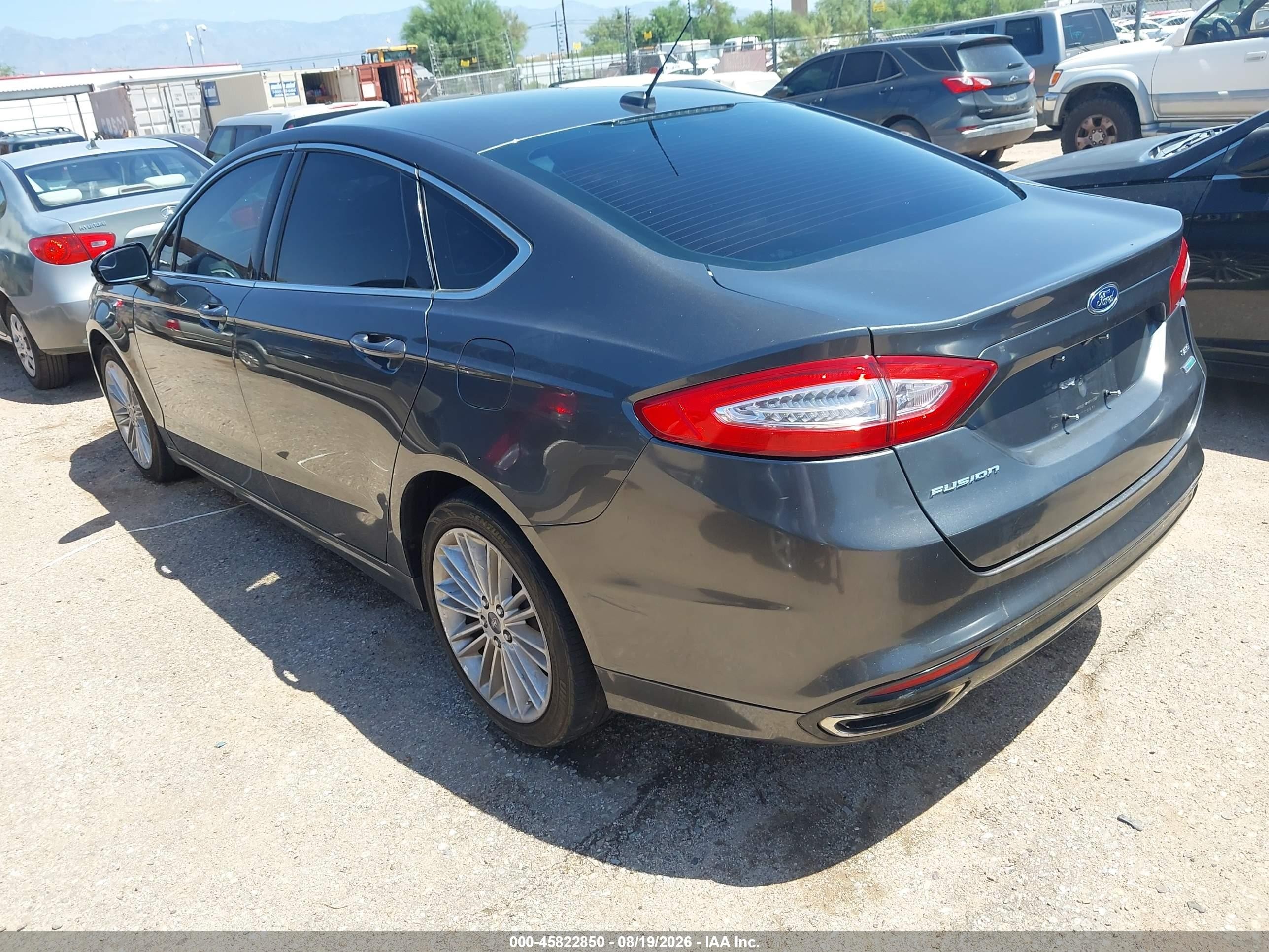2015 Ford Fusion Se Gray vin: 3FA6P0H99FR138546