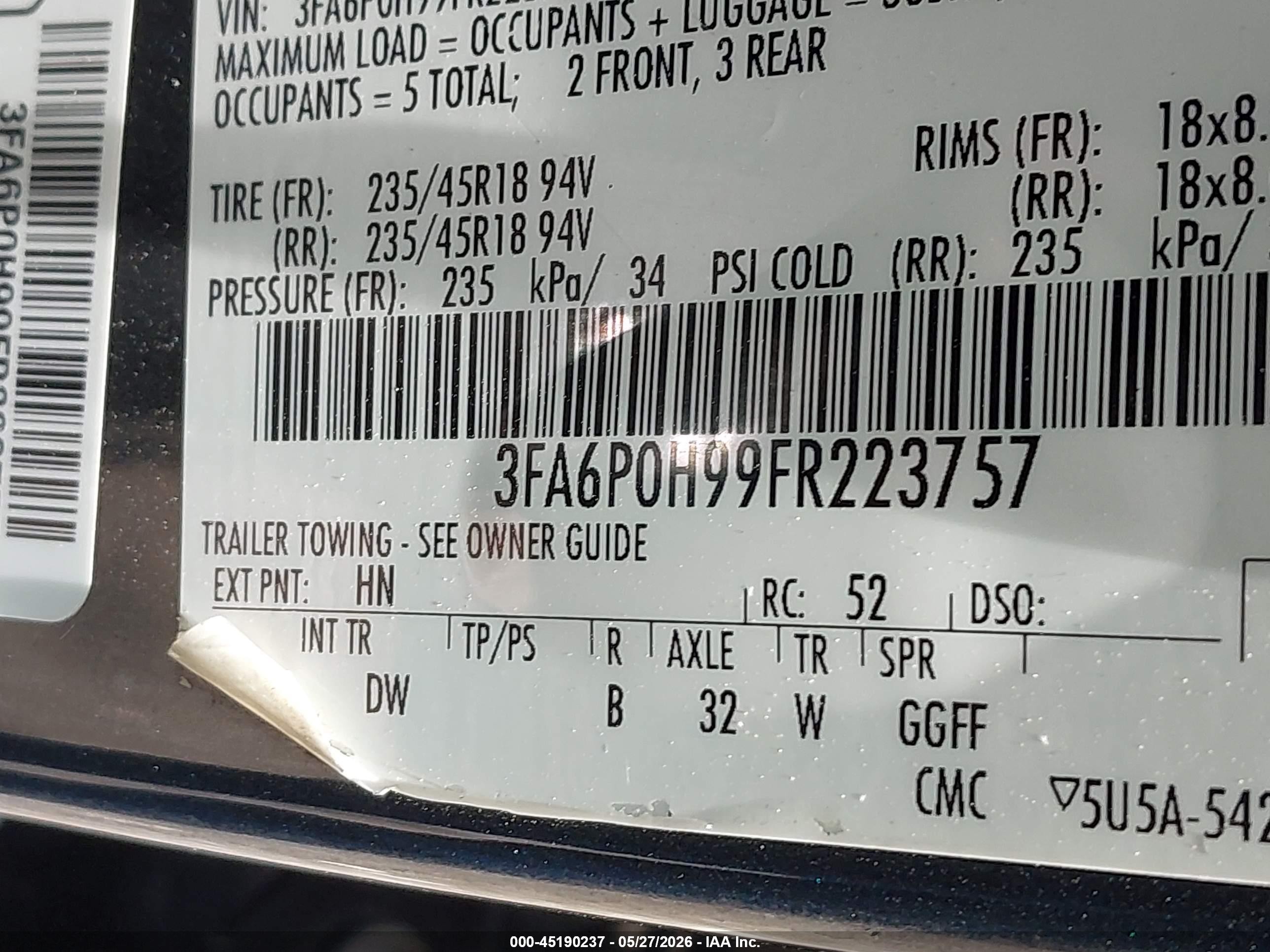 2015 Ford Fusion Se Green vin: 3FA6P0H99FR223757