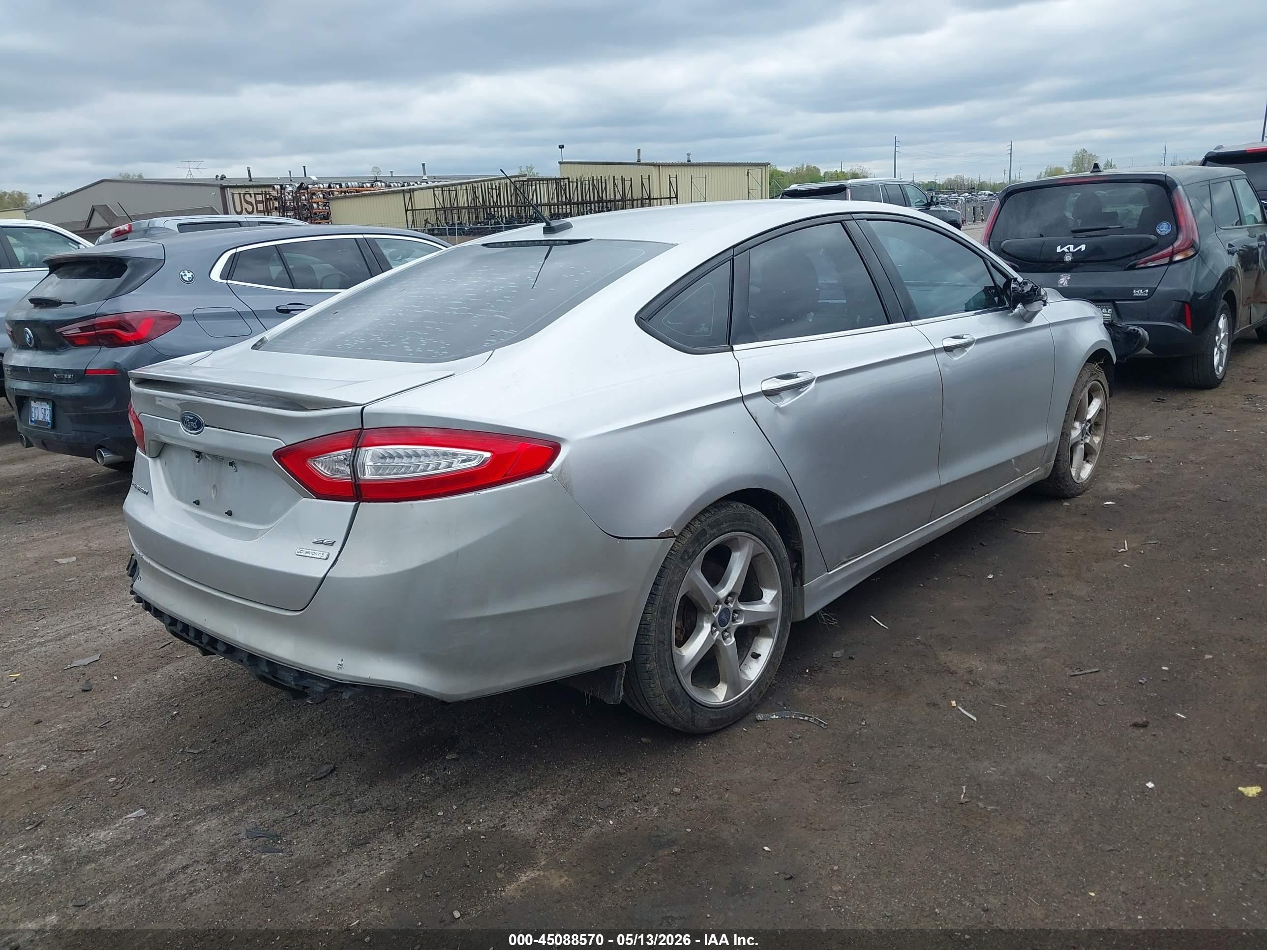 2013 Ford Fusion Se Silver vin: 3FA6P0H9XDR104399