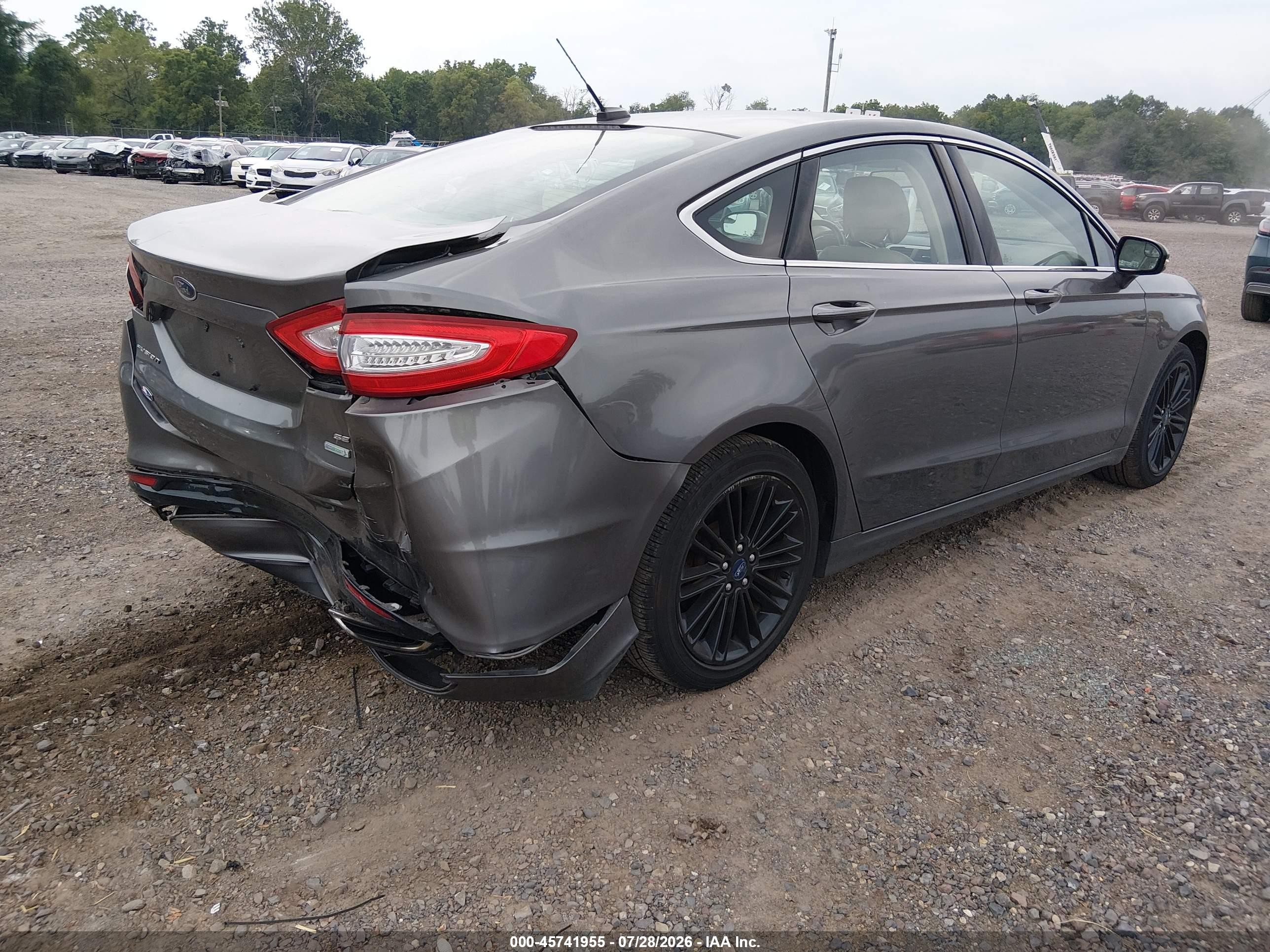 2014 Ford Fusion Se Gray vin: 3FA6P0H9XER310761