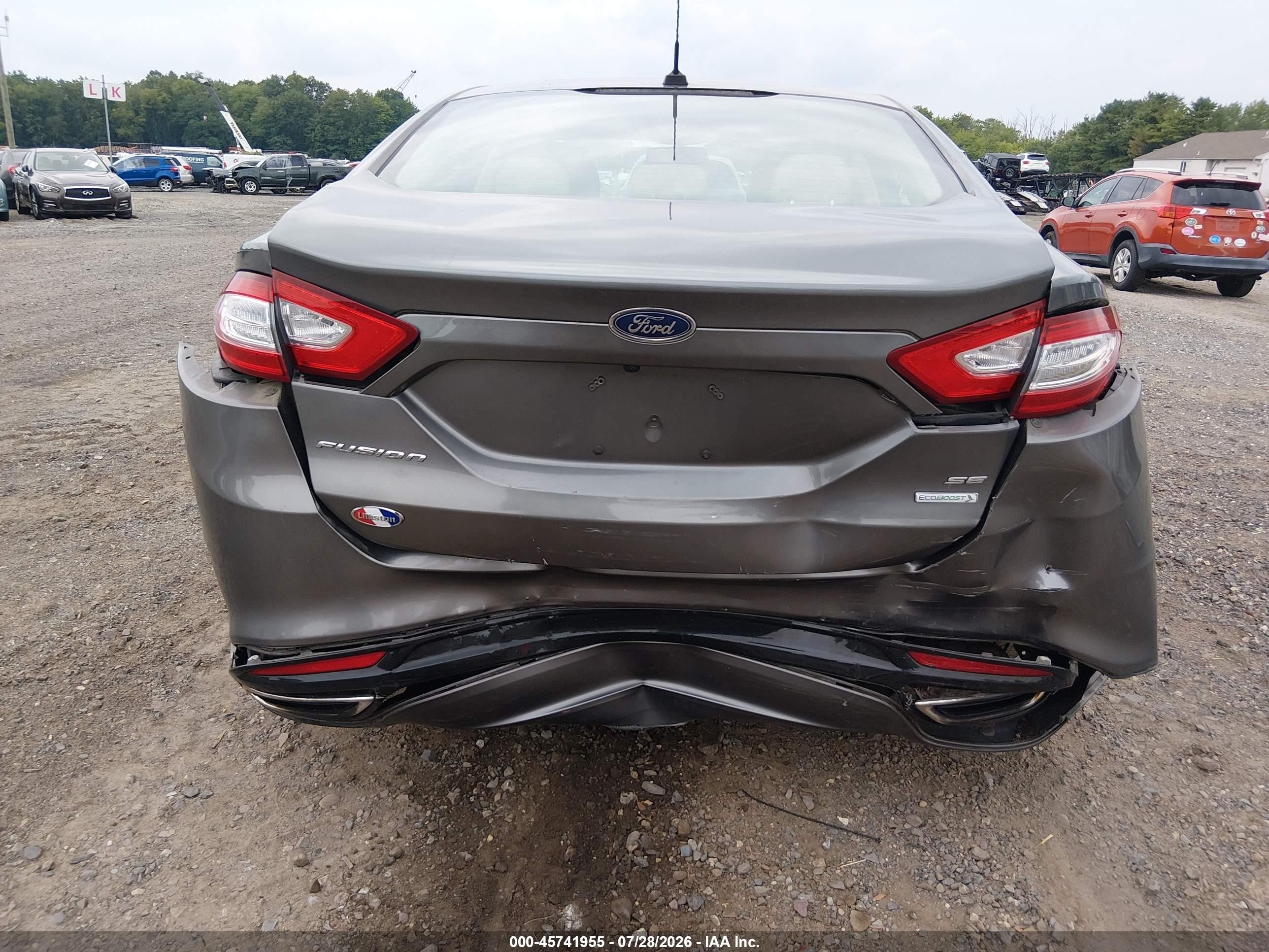 2014 Ford Fusion Se Gray vin: 3FA6P0H9XER310761