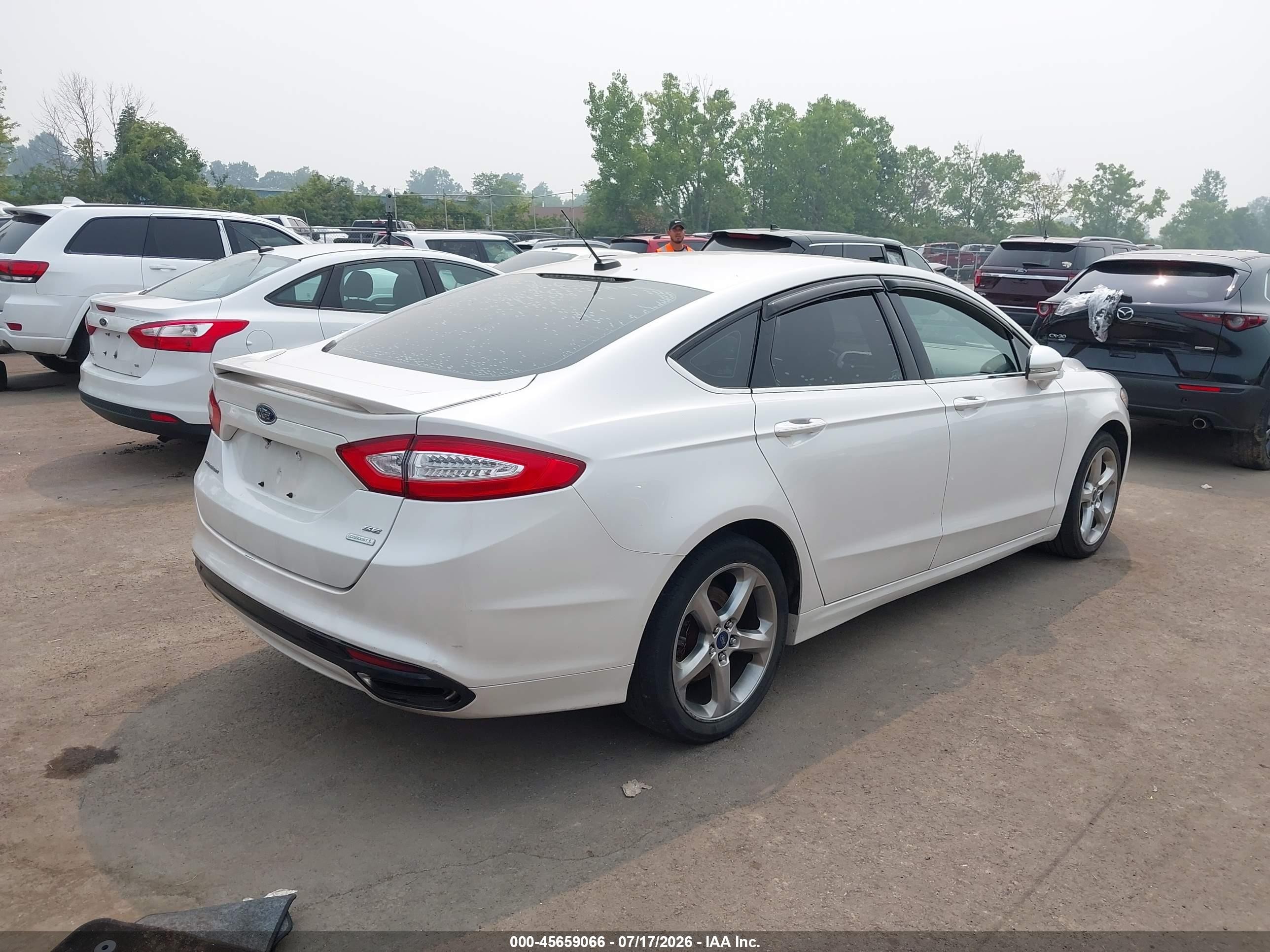 2015 Ford Fusion Se White vin: 3FA6P0H9XFR111419