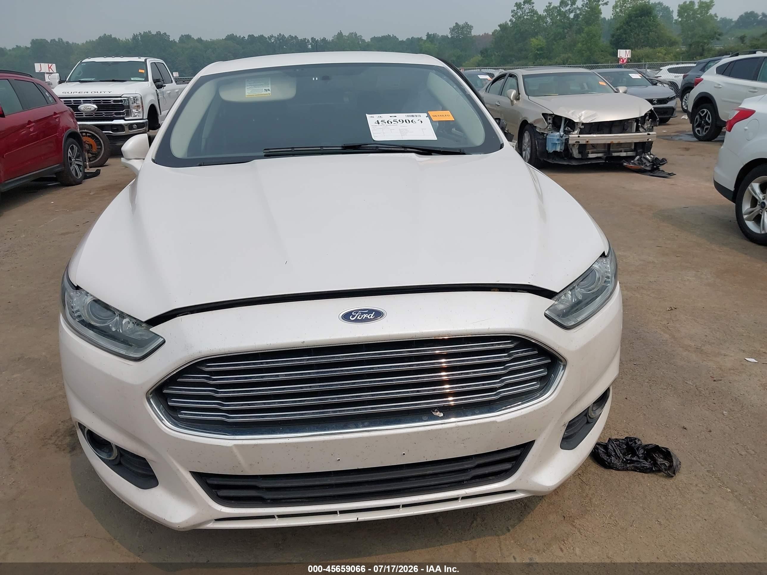2015 Ford Fusion Se White vin: 3FA6P0H9XFR111419