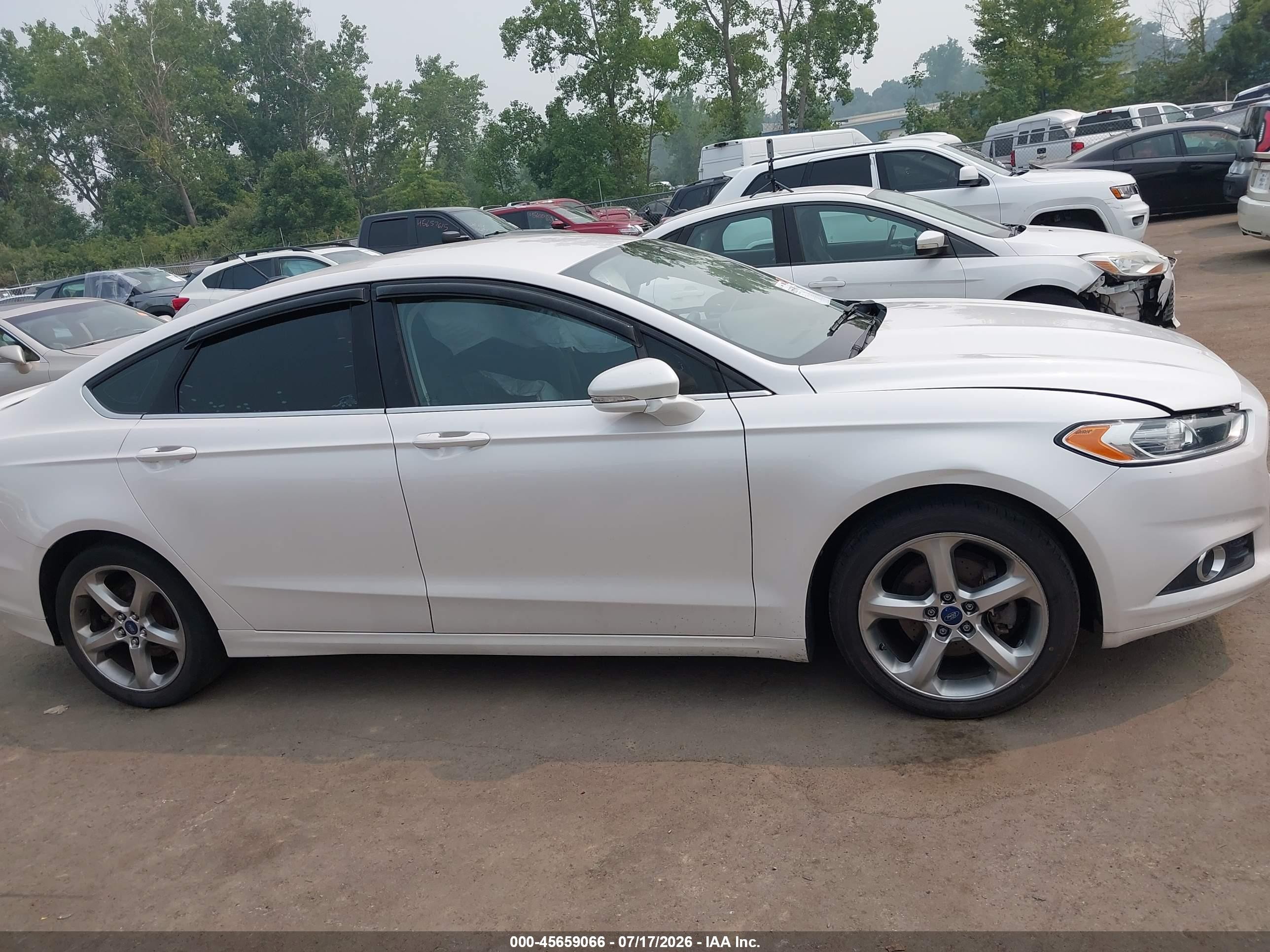 2015 Ford Fusion Se White vin: 3FA6P0H9XFR111419