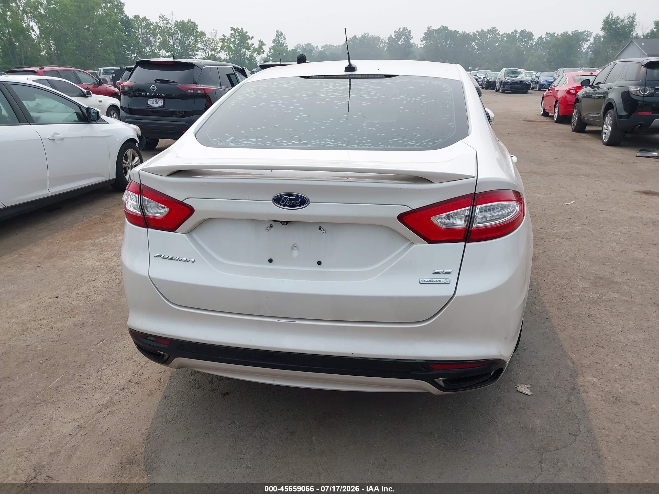 2015 Ford Fusion Se White vin: 3FA6P0H9XFR111419
