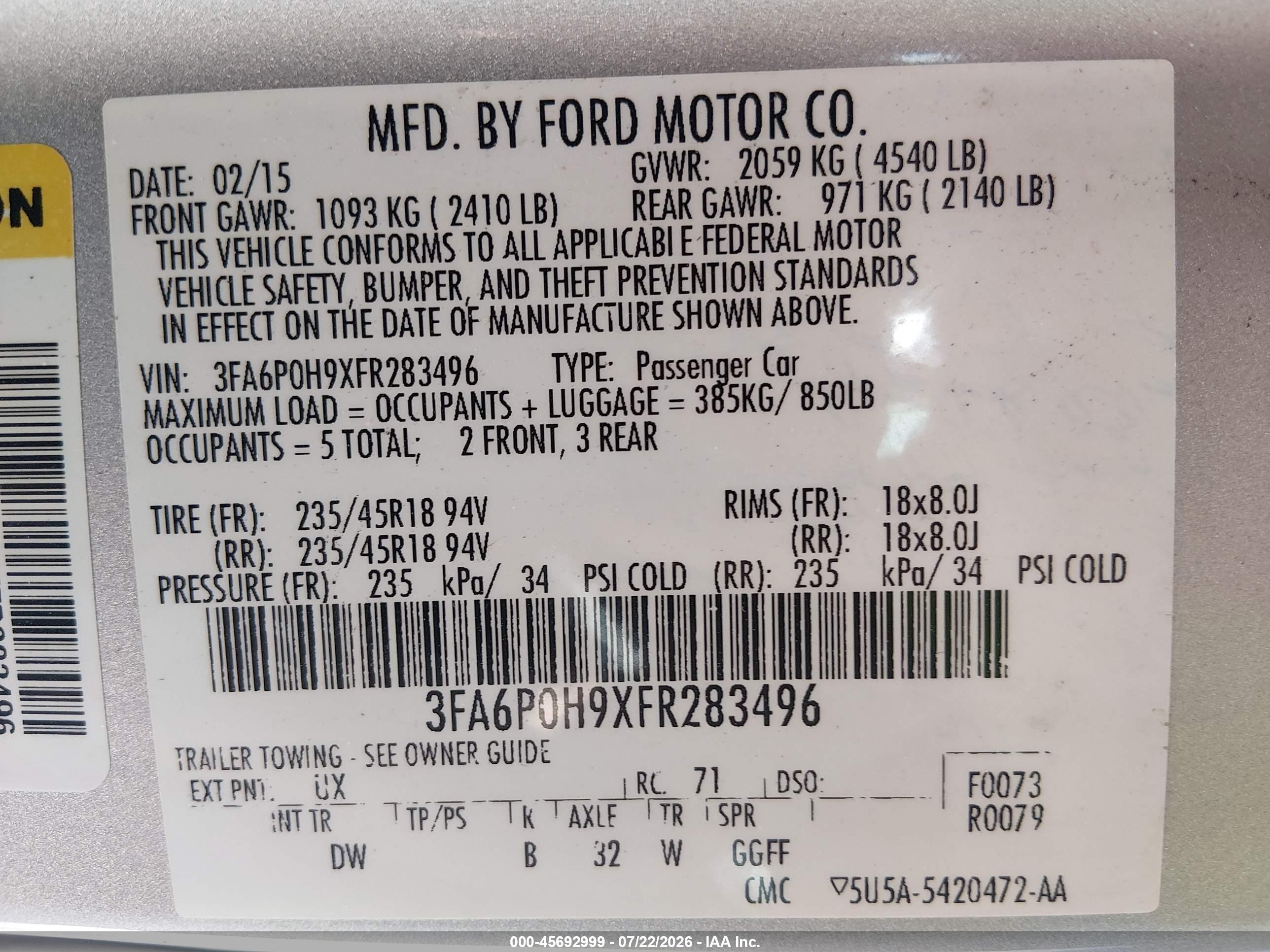 2015 Ford Fusion Se Серебряный vin: 3FA6P0H9XFR283496