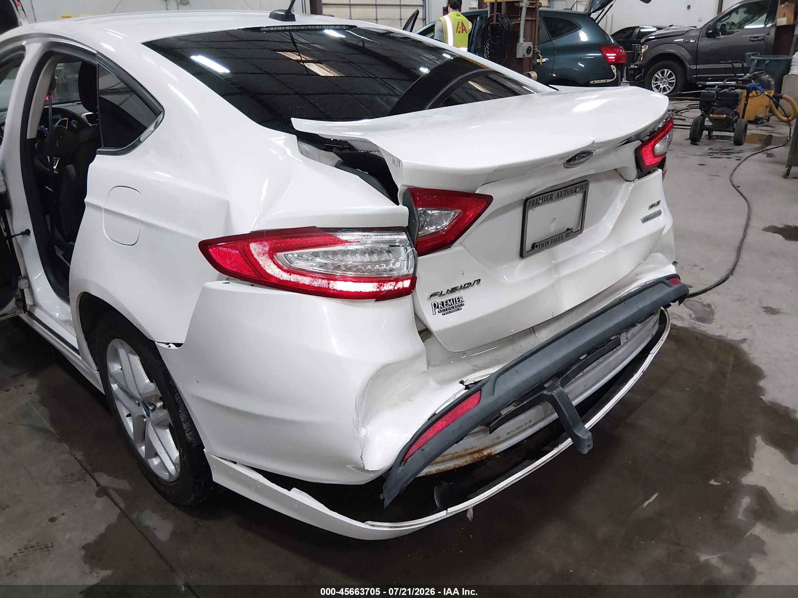 2014 Ford Fusion Se White vin: 3FA6P0HD0ER136123