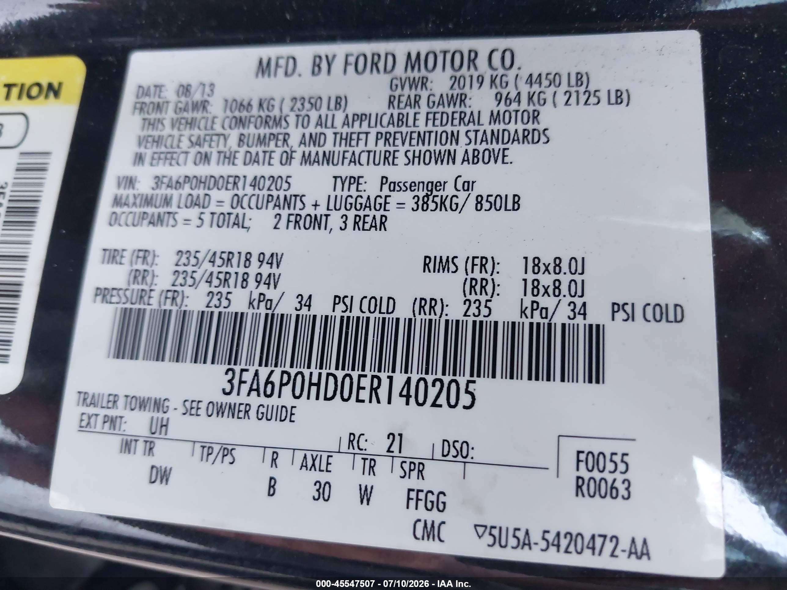 2014 Ford Fusion Se Black vin: 3FA6P0HD0ER140205