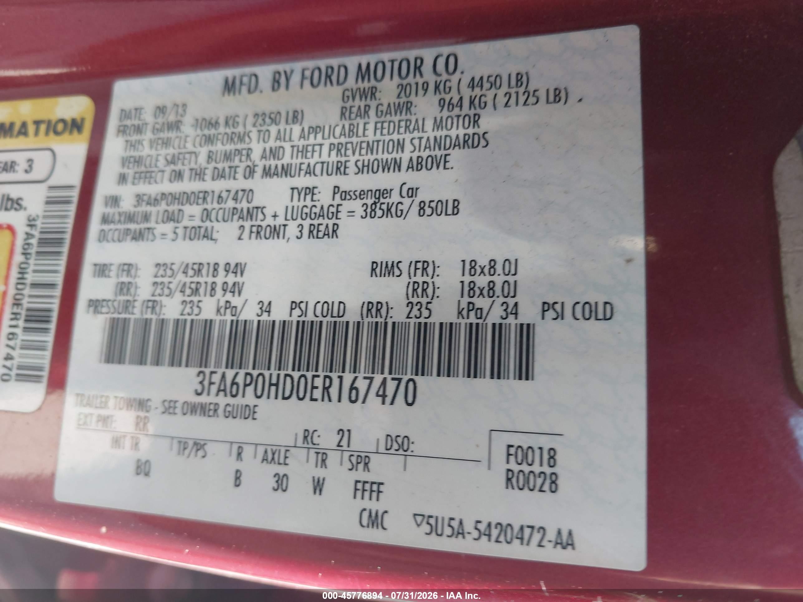 2014 Ford Fusion Se Красный vin: 3FA6P0HD0ER167470