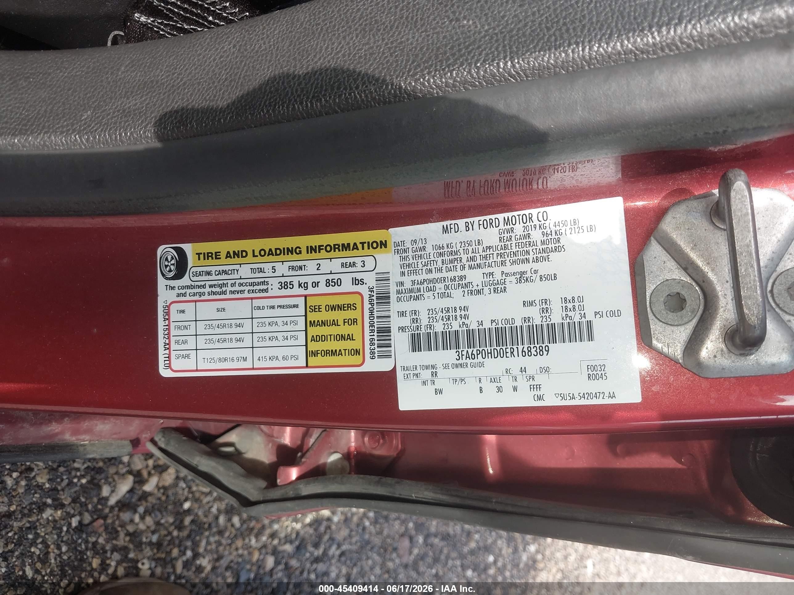 2014 Ford Fusion Se Red vin: 3FA6P0HD0ER168389