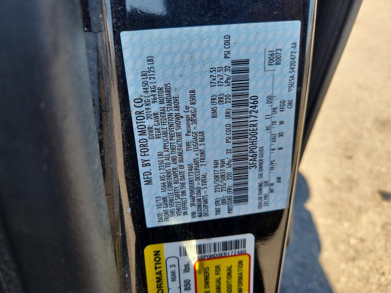 2014 Ford Fusion Se Black vin: 3FA6P0HD0ER172460