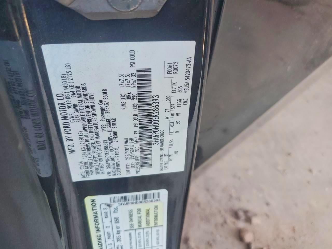 2014 Ford Fusion Se Black vin: 3FA6P0HD0ER286393