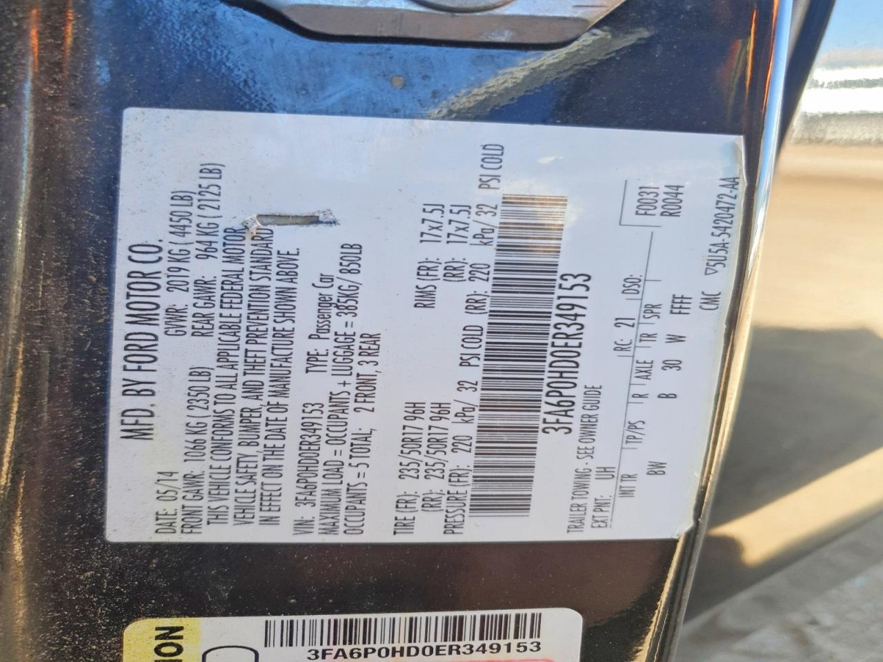 2014 Ford Fusion Se Черный vin: 3FA6P0HD0ER349153