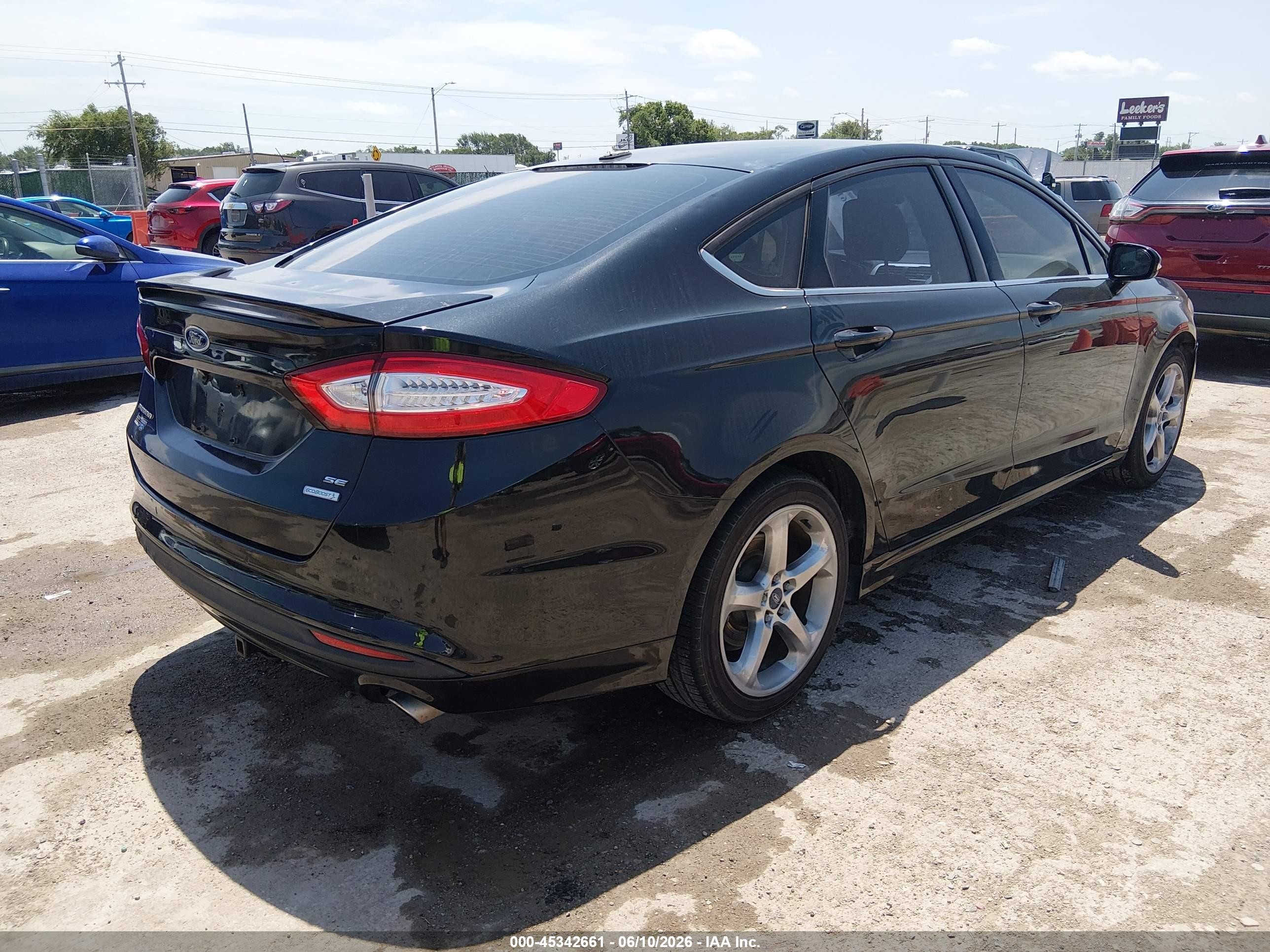 2014 Ford Fusion Se Black vin: 3FA6P0HD0ER392374