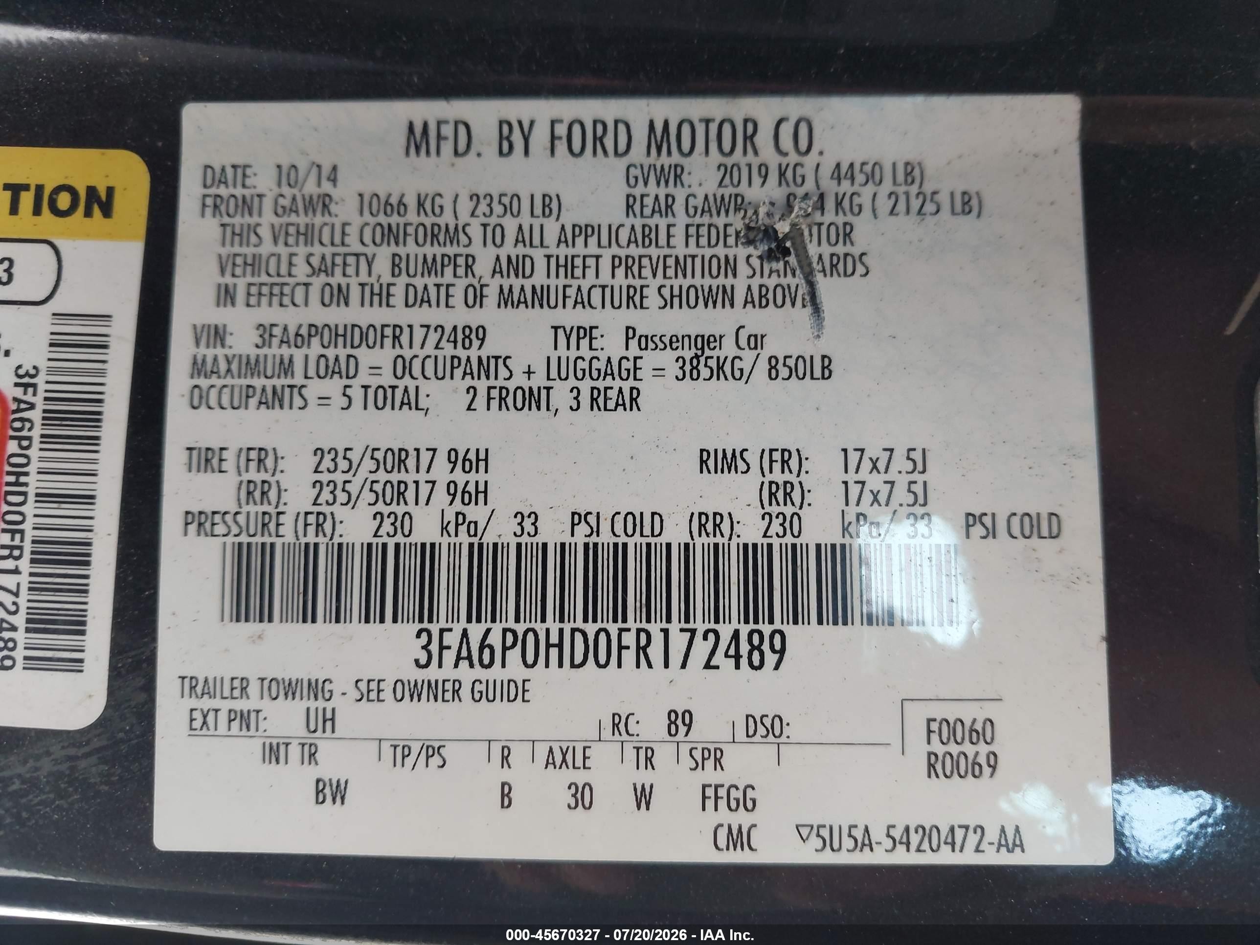 2015 Ford Fusion Se Black vin: 3FA6P0HD0FR172489