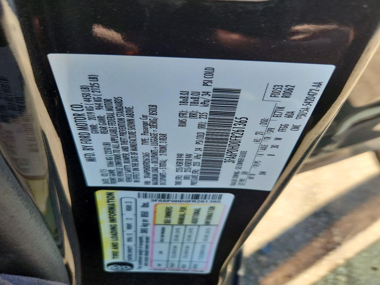 2015 Ford Fusion Se Black vin: 3FA6P0HD0FR261365