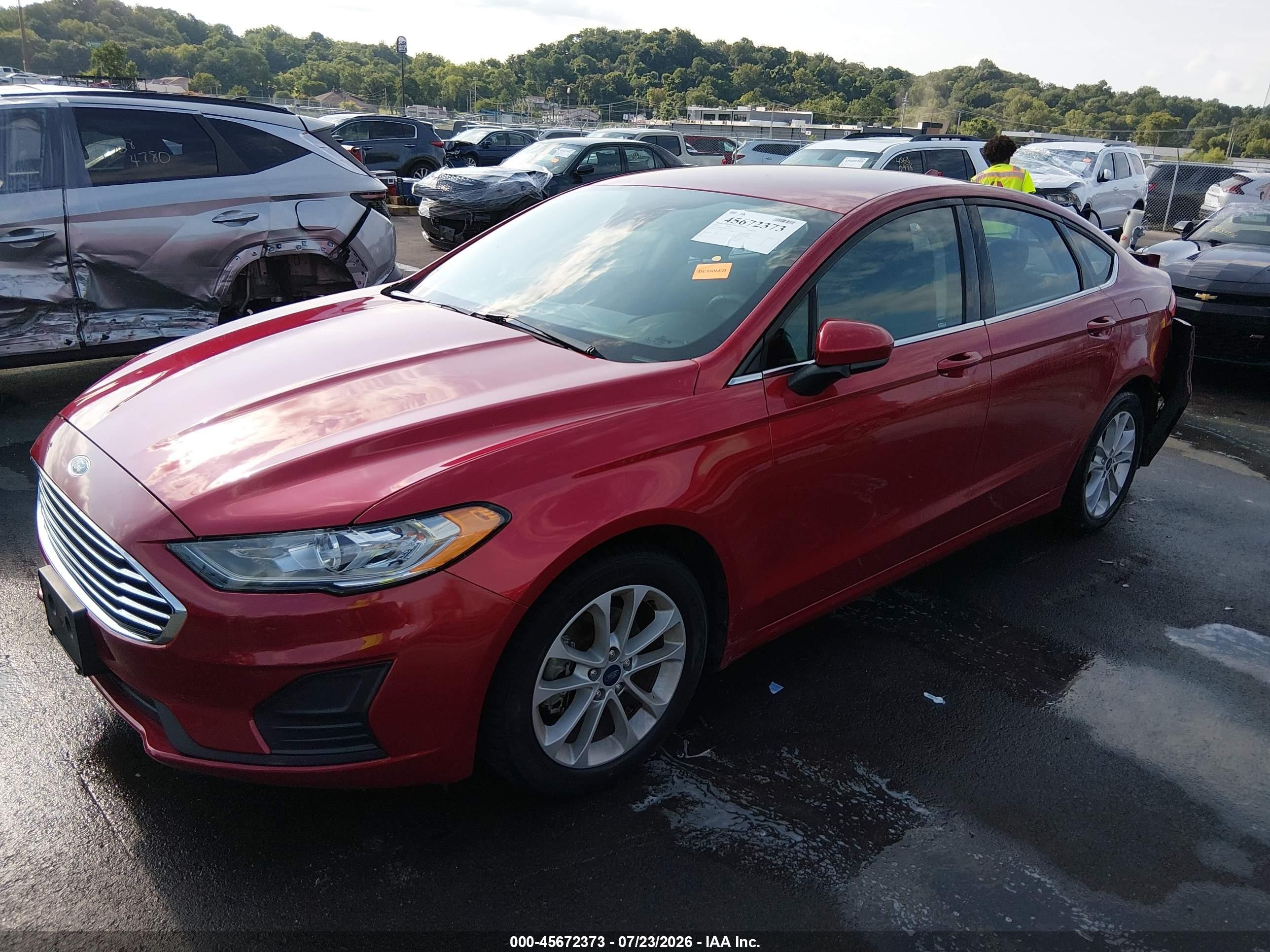 2020 Ford Fusion Se Red vin: 3FA6P0HD0LR144509